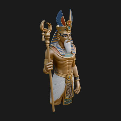 Egyptian Pharaoh Standing Statue Design 15 3D Print Model
