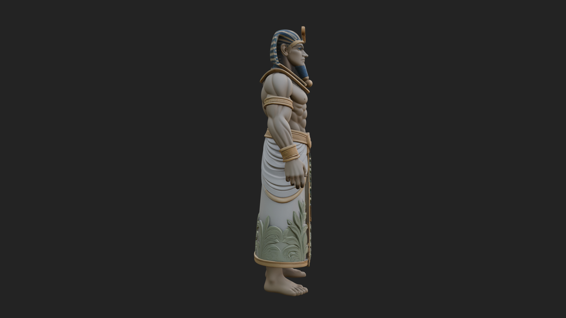 Egyptian Pharaoh Standing Statue Design 16 3D Print Model 3D Model