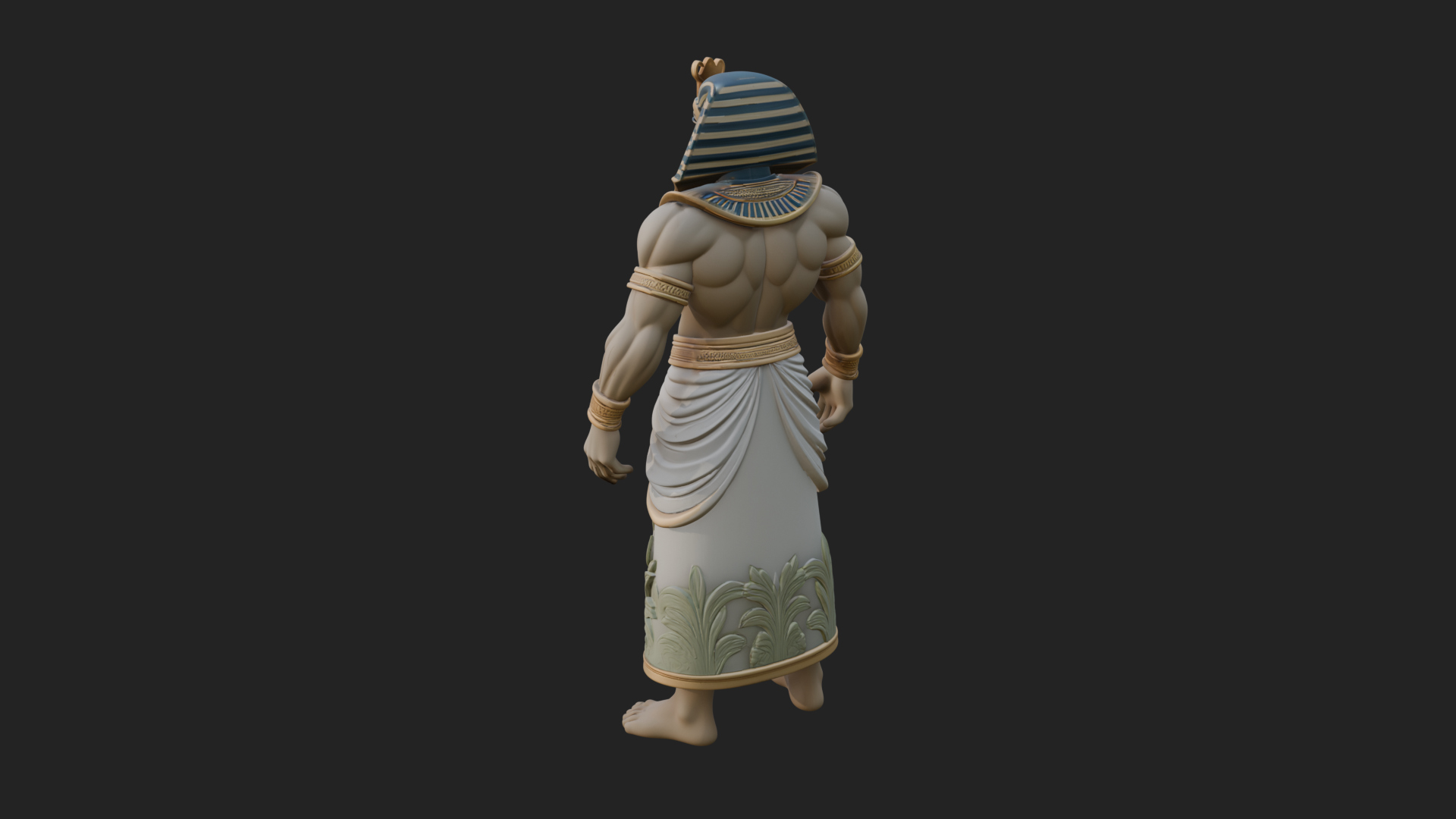 Egyptian Pharaoh Standing Statue Design 16 3D Print Model 3D Model