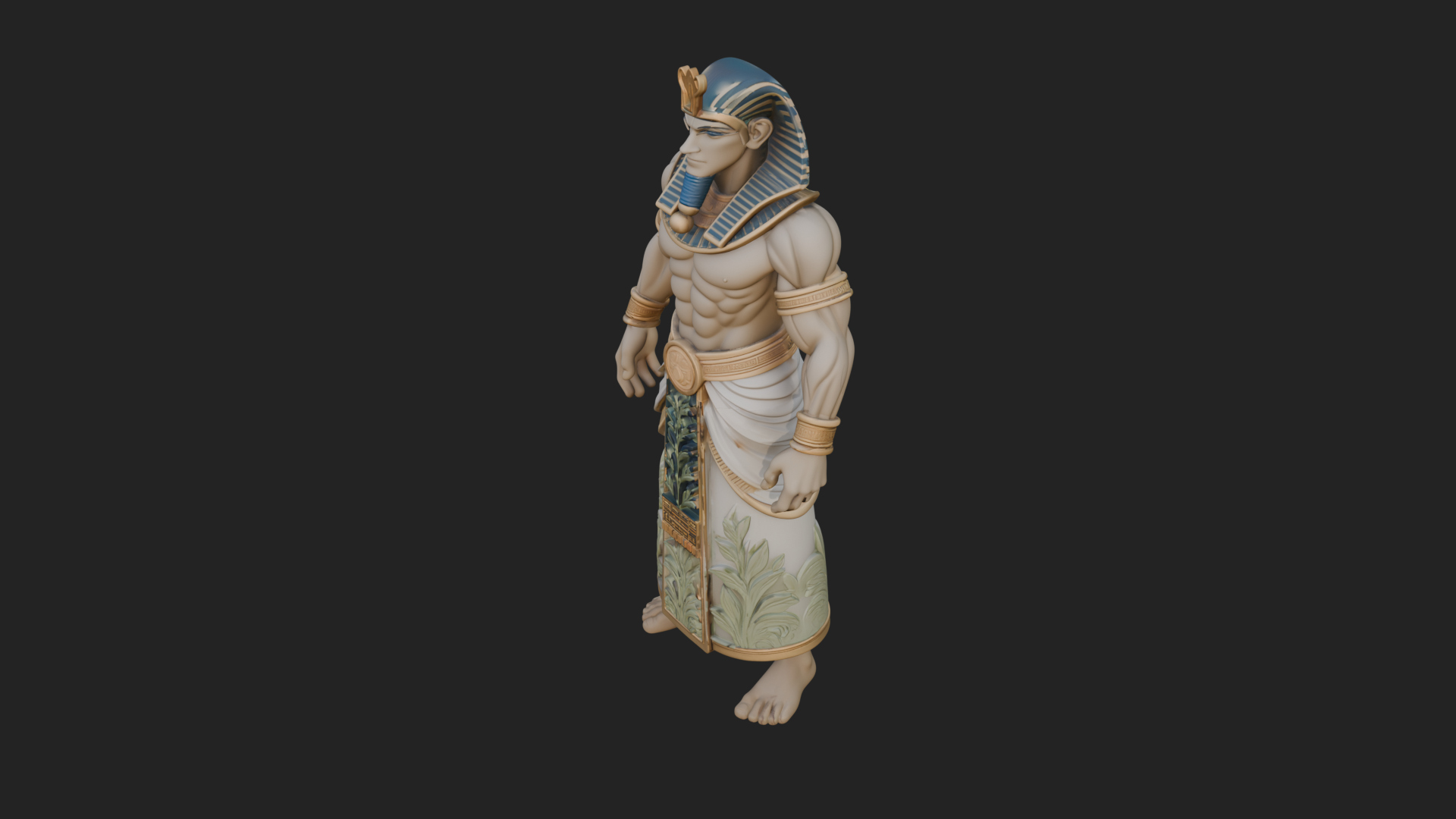 Egyptian Pharaoh Standing Statue Design 16 3D Print Model 3D Model