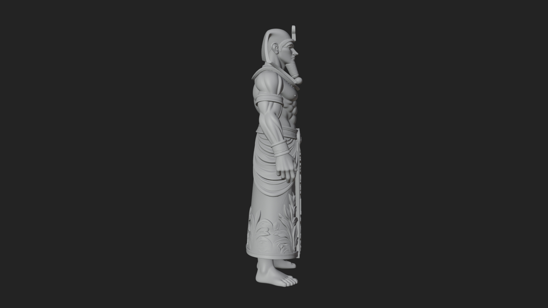 Egyptian Pharaoh Standing Statue Design 16 3D Print Model 3D Model