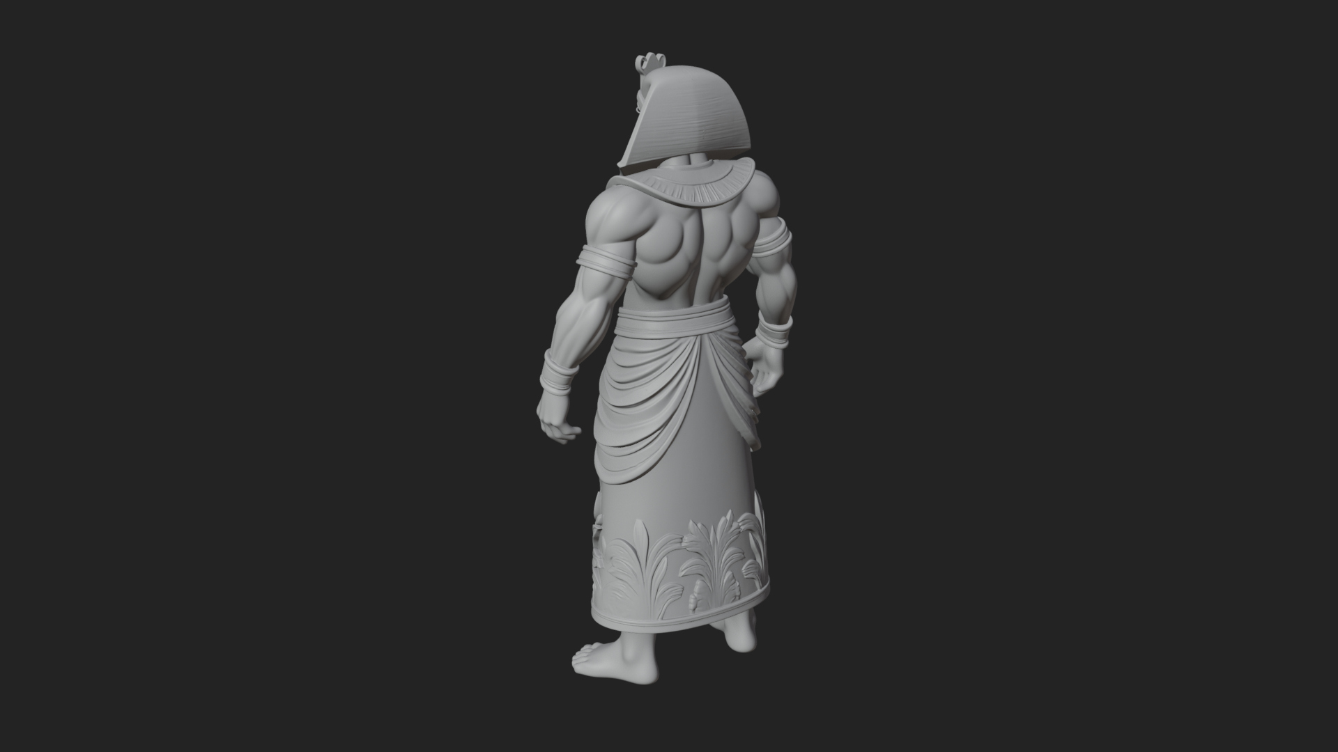 Egyptian Pharaoh Standing Statue Design 16 3D Print Model 3D Model
