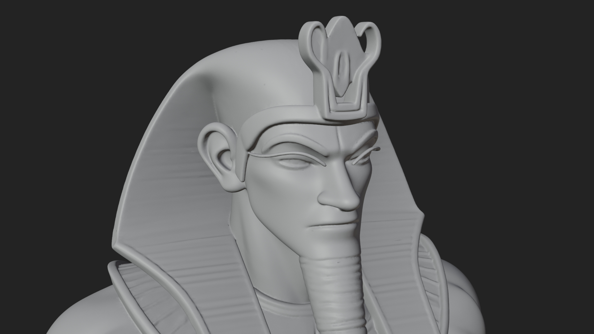 Egyptian Pharaoh Standing Statue Design 16 3D Print Model 3D Model