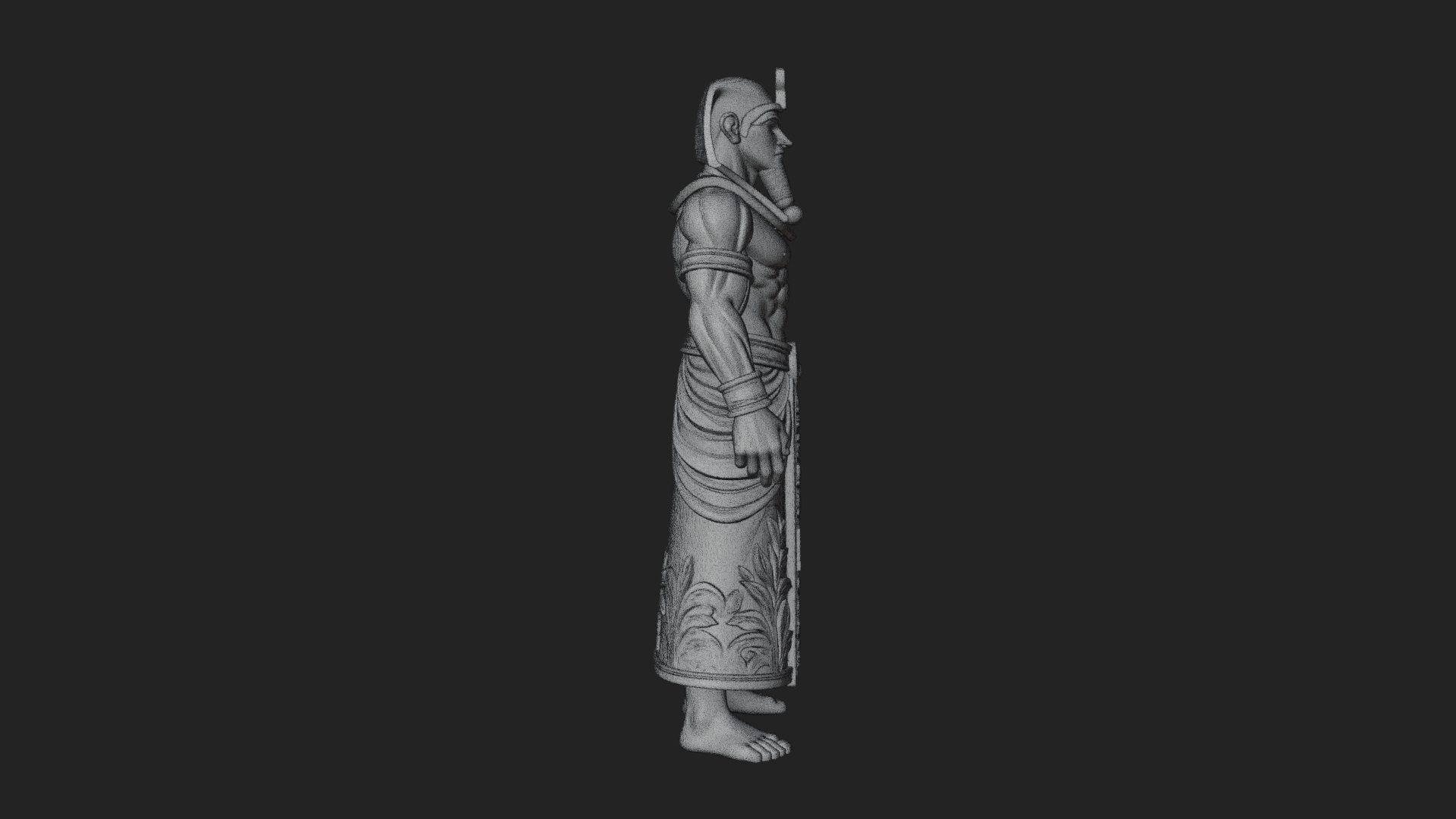 Egyptian Pharaoh Standing Statue Design 16 3D Print Model 3D Model