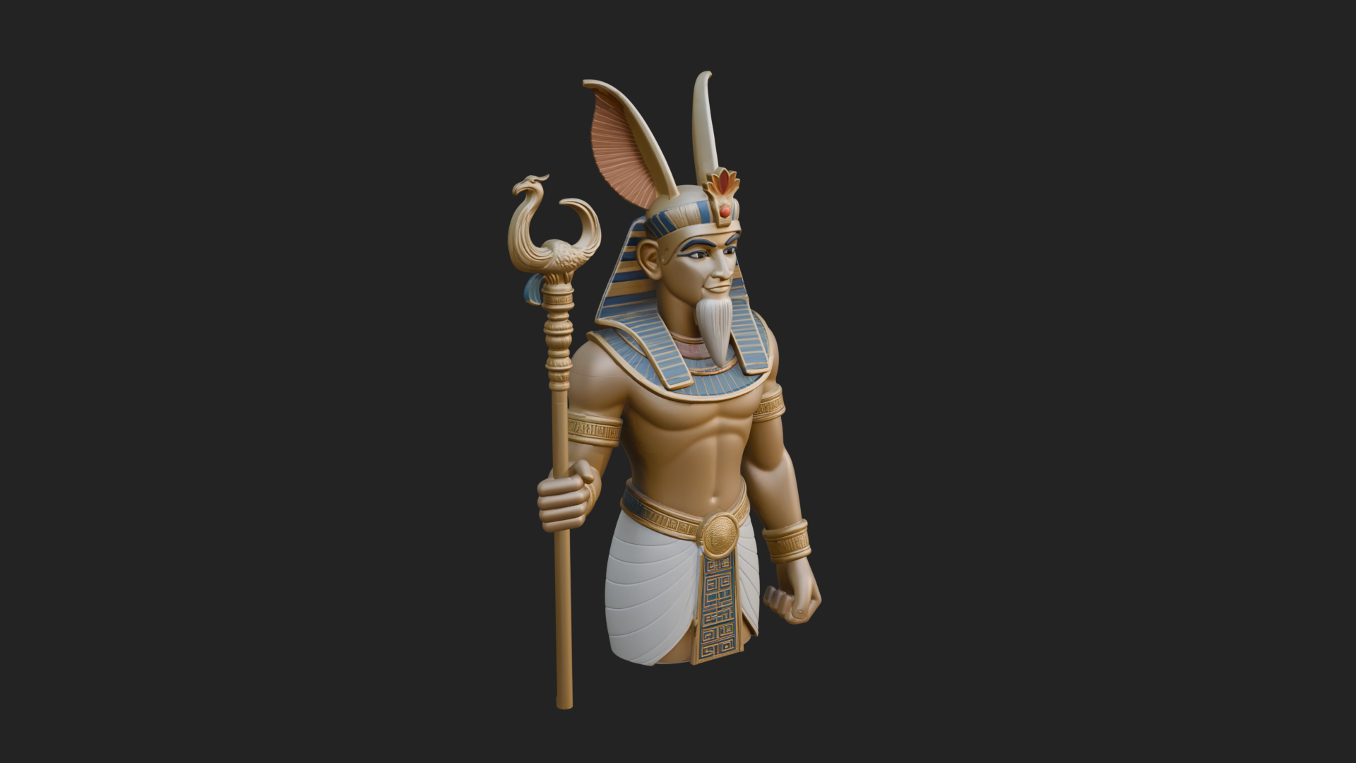 Egyptian Pharaoh Standing Statue Design 17 3D Print Model 3D Model