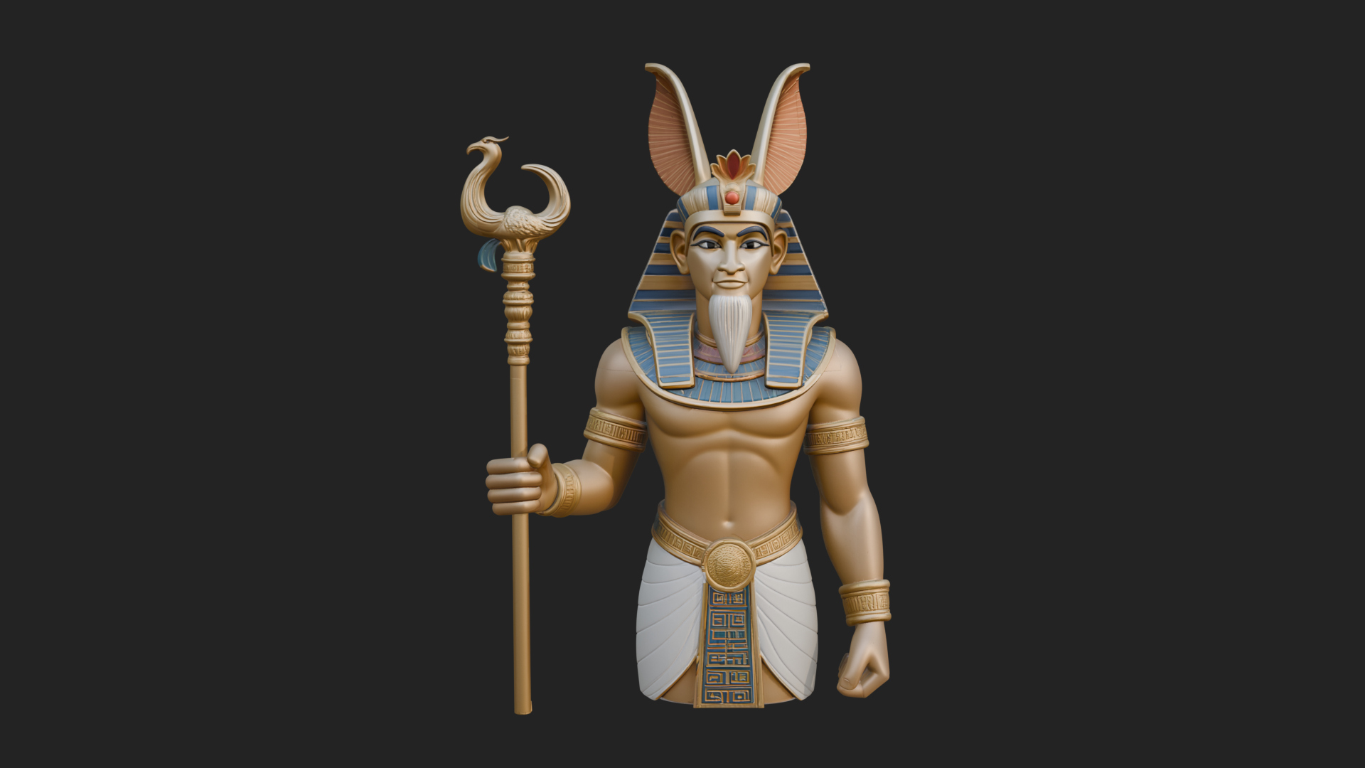 Egyptian Pharaoh Standing Statue Design 17 3D Print Model 3D Model