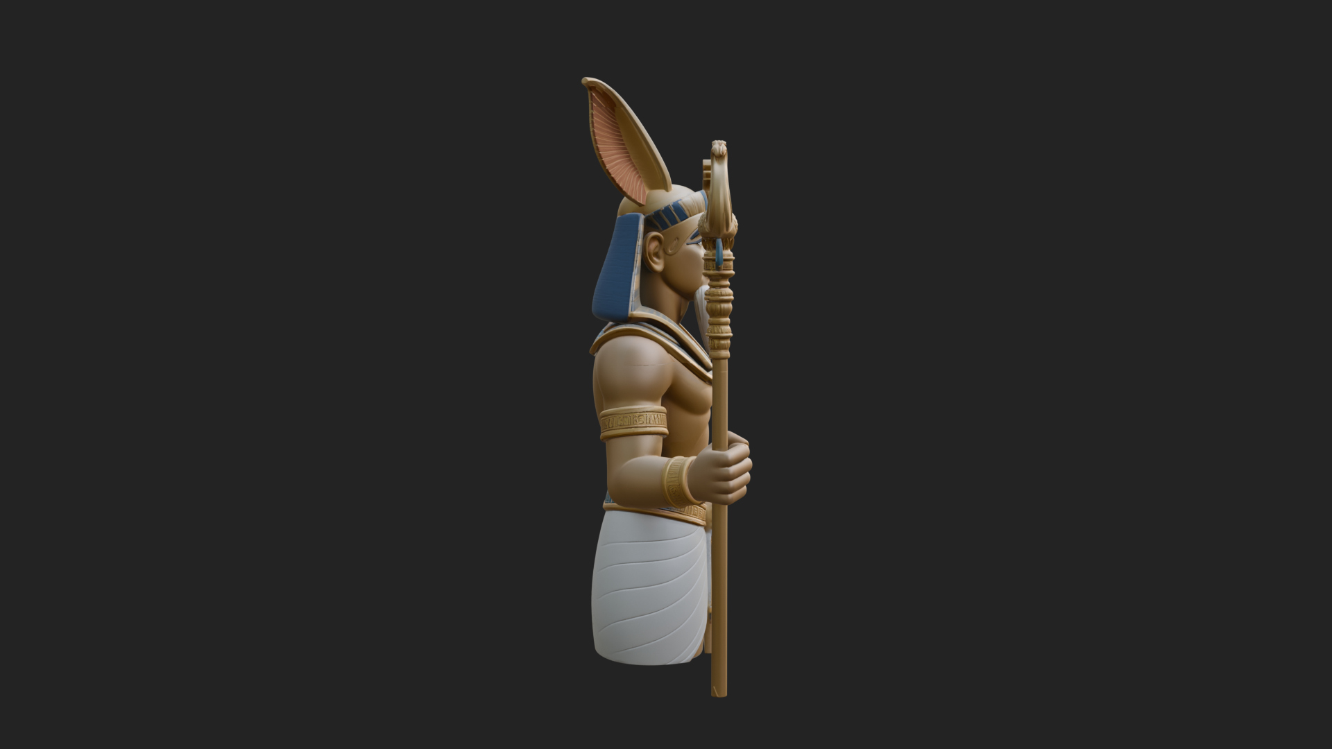 Egyptian Pharaoh Standing Statue Design 17 3D Print Model 3D Model