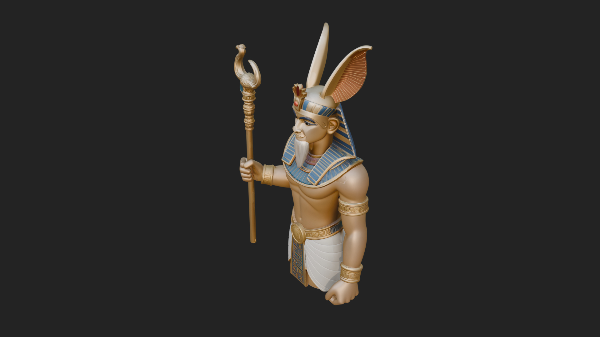 Egyptian Pharaoh Standing Statue Design 17 3D Print Model 3D Model