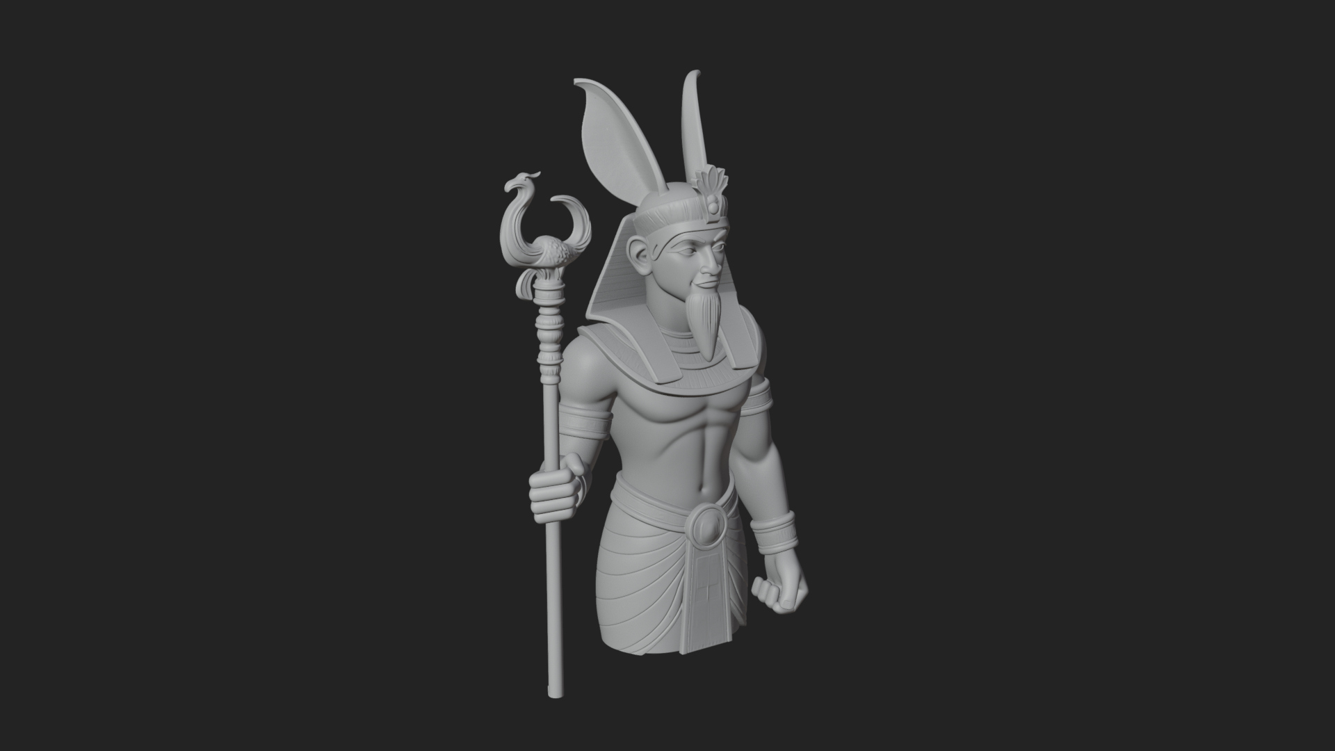 Egyptian Pharaoh Standing Statue Design 17 3D Print Model 3D Model