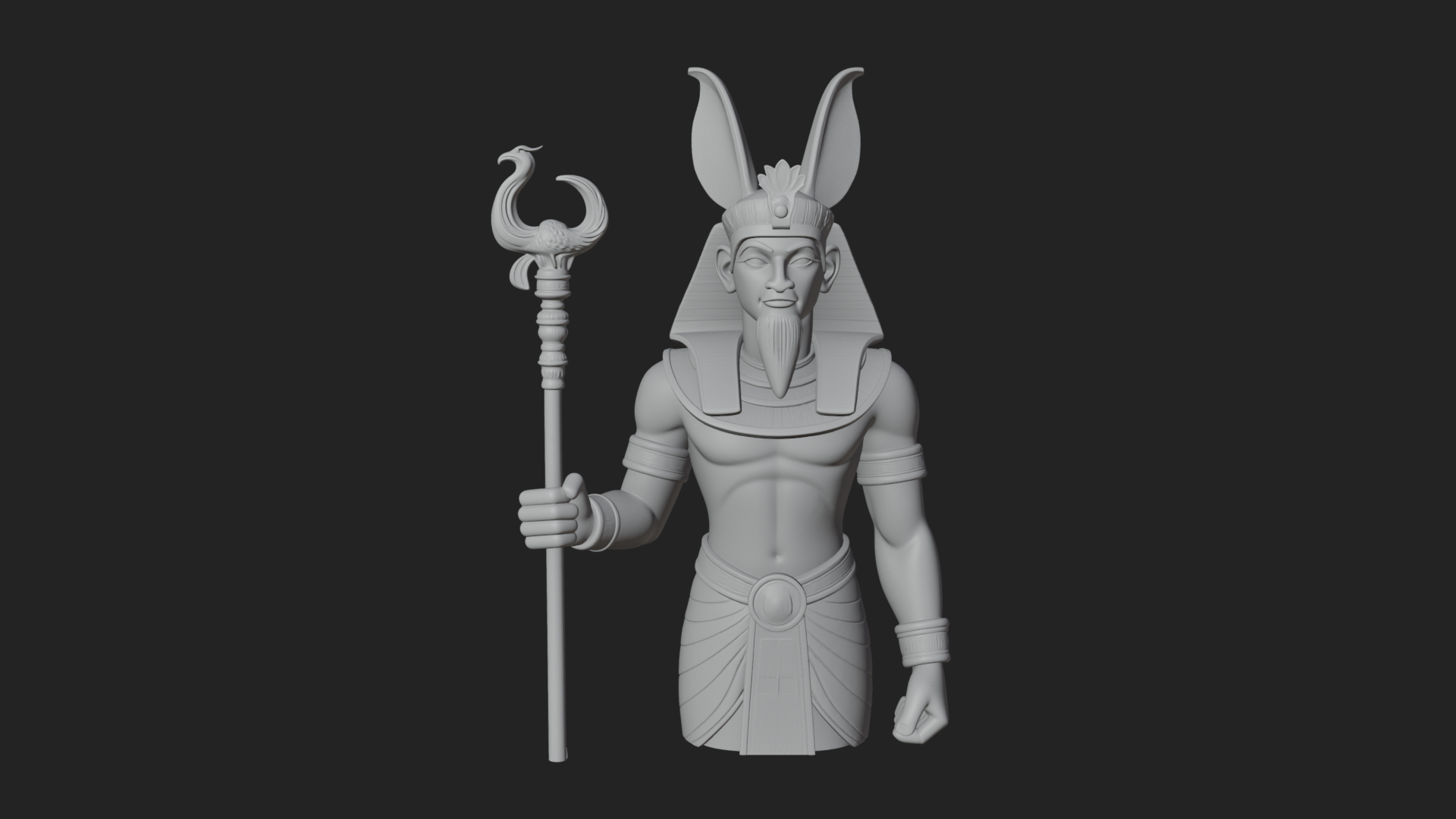 Egyptian Pharaoh Standing Statue Design 17 3D Print Model 3D Model