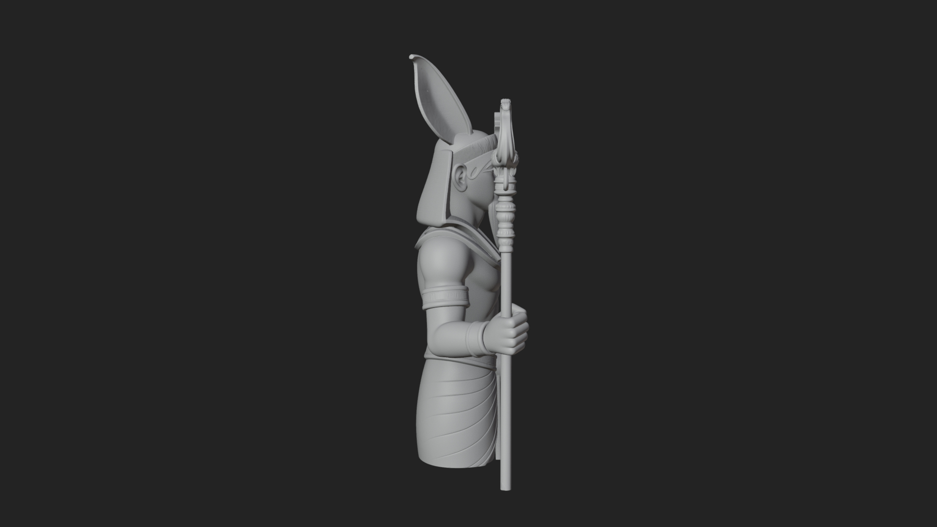 Egyptian Pharaoh Standing Statue Design 17 3D Print Model 3D Model