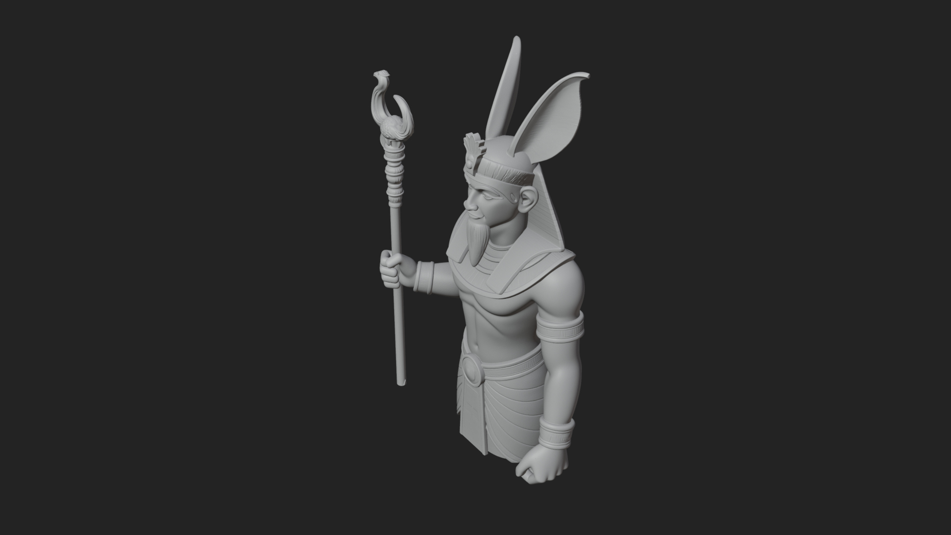 Egyptian Pharaoh Standing Statue Design 17 3D Print Model 3D Model