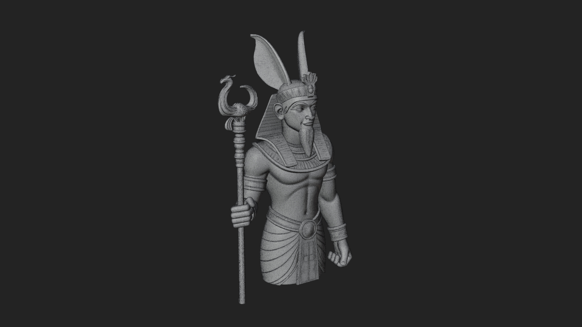 Egyptian Pharaoh Standing Statue Design 17 3D Print Model 3D Model