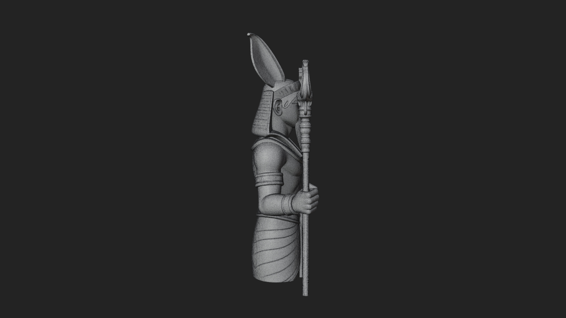 Egyptian Pharaoh Standing Statue Design 17 3D Print Model 3D Model