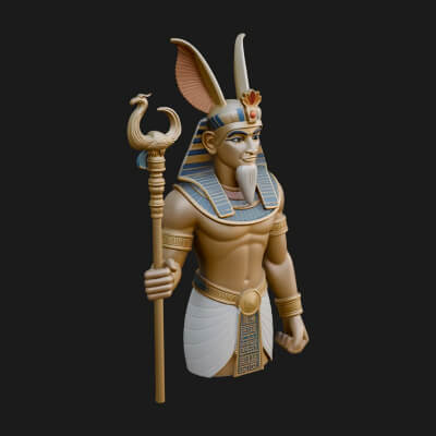 Egyptian Pharaoh Standing Statue Design 17 3D Print Model