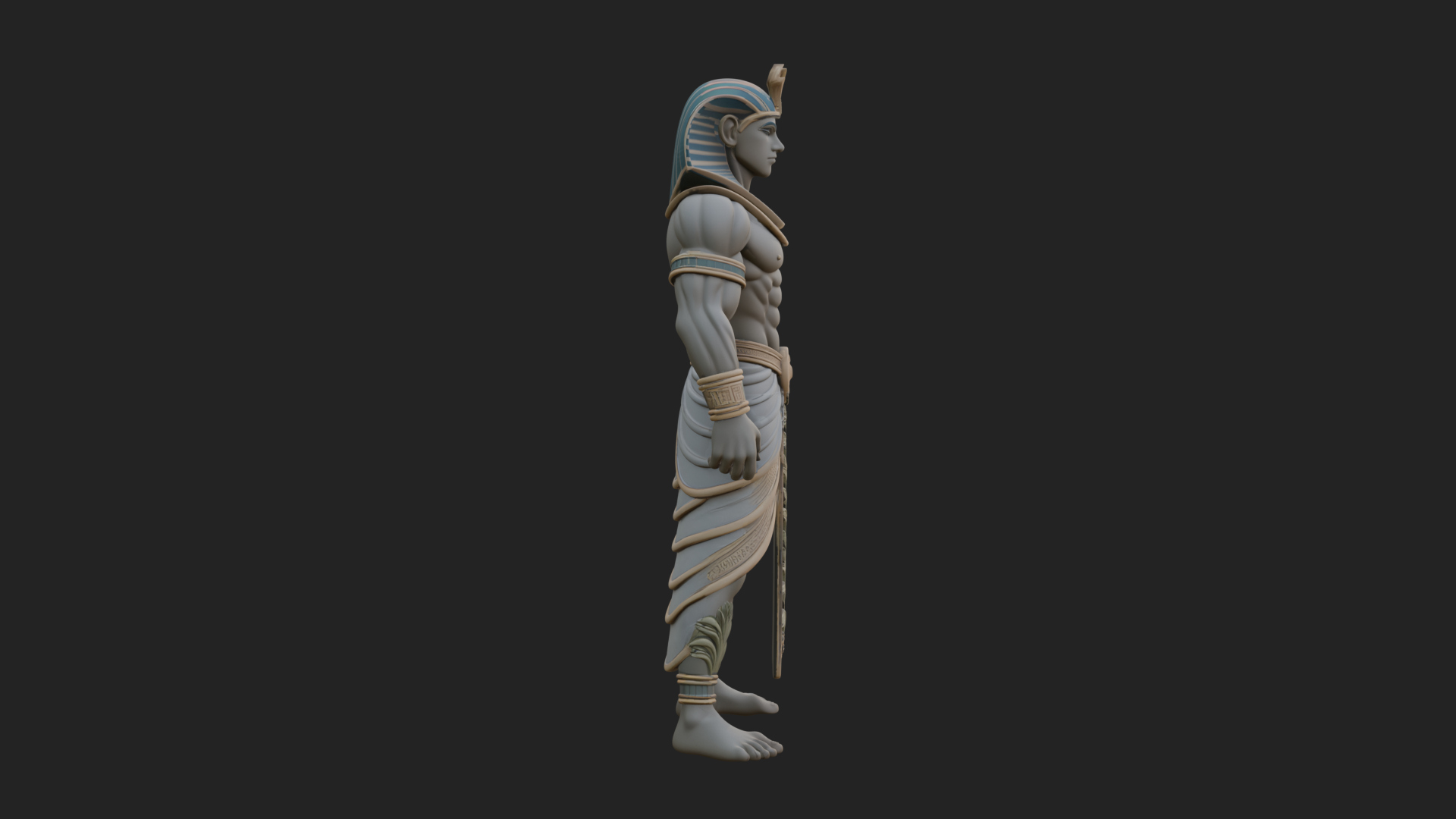 Egyptian Pharaoh Standing Statue Design 18 3D Print Model 3D Model