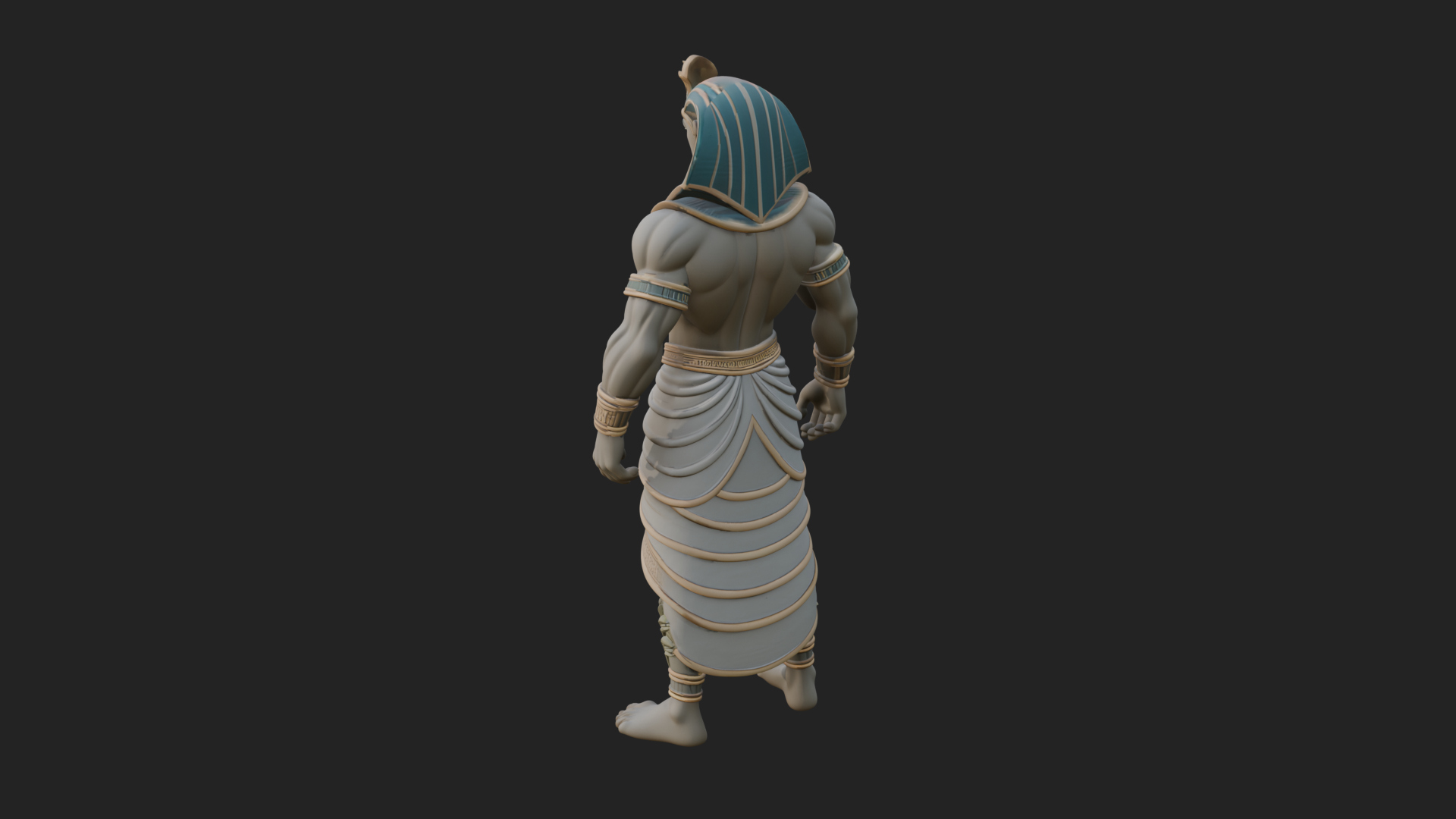 Egyptian Pharaoh Standing Statue Design 18 3D Print Model 3D Model
