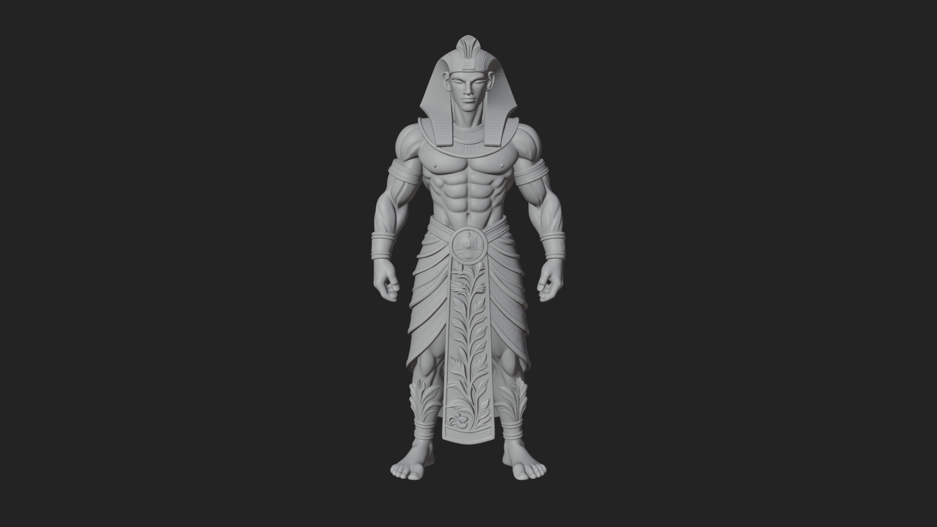 Egyptian Pharaoh Standing Statue Design 18 3D Print Model 3D Model