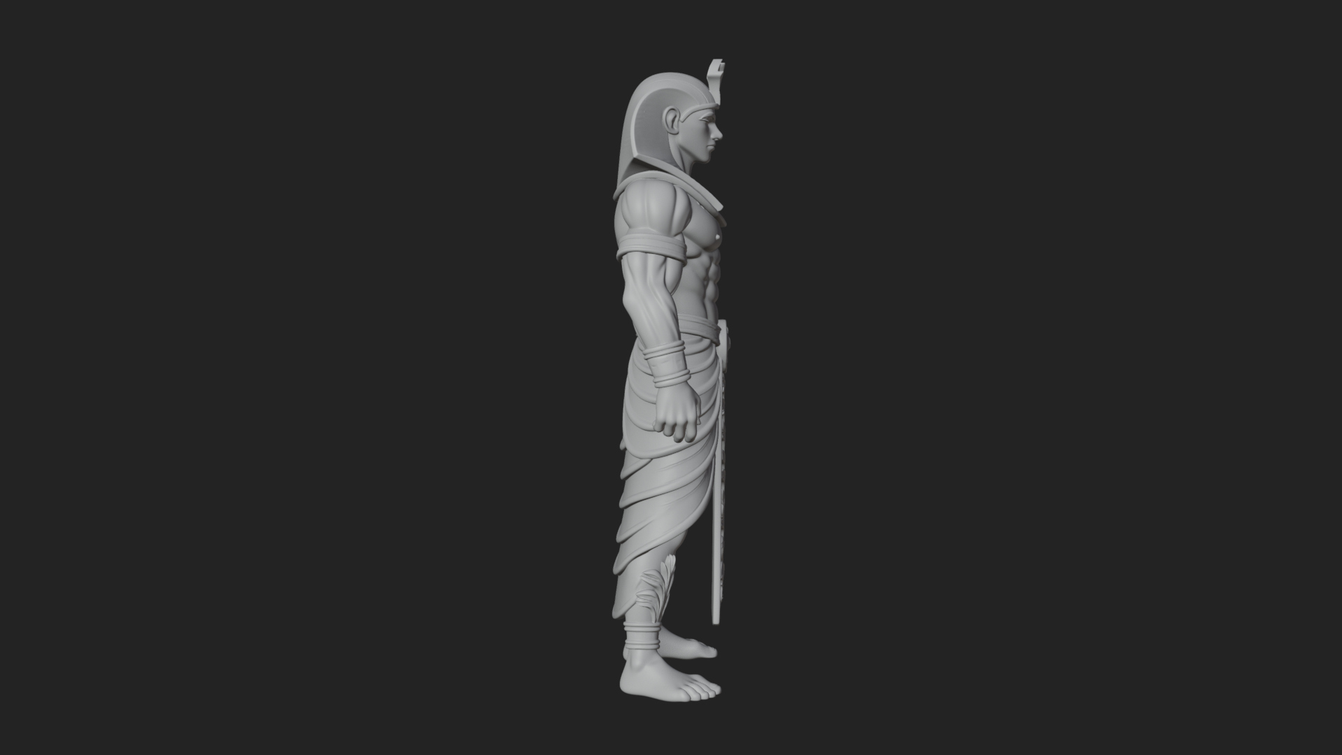 Egyptian Pharaoh Standing Statue Design 18 3D Print Model 3D Model