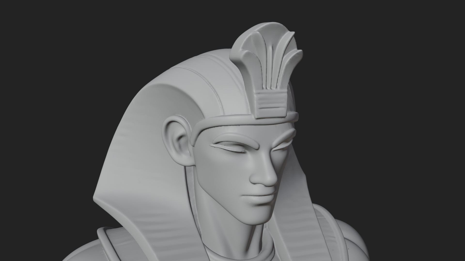 Egyptian Pharaoh Standing Statue Design 18 3D Print Model 3D Model