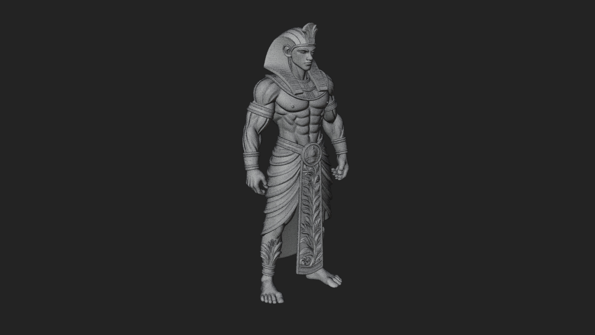 Egyptian Pharaoh Standing Statue Design 18 3D Print Model 3D Model
