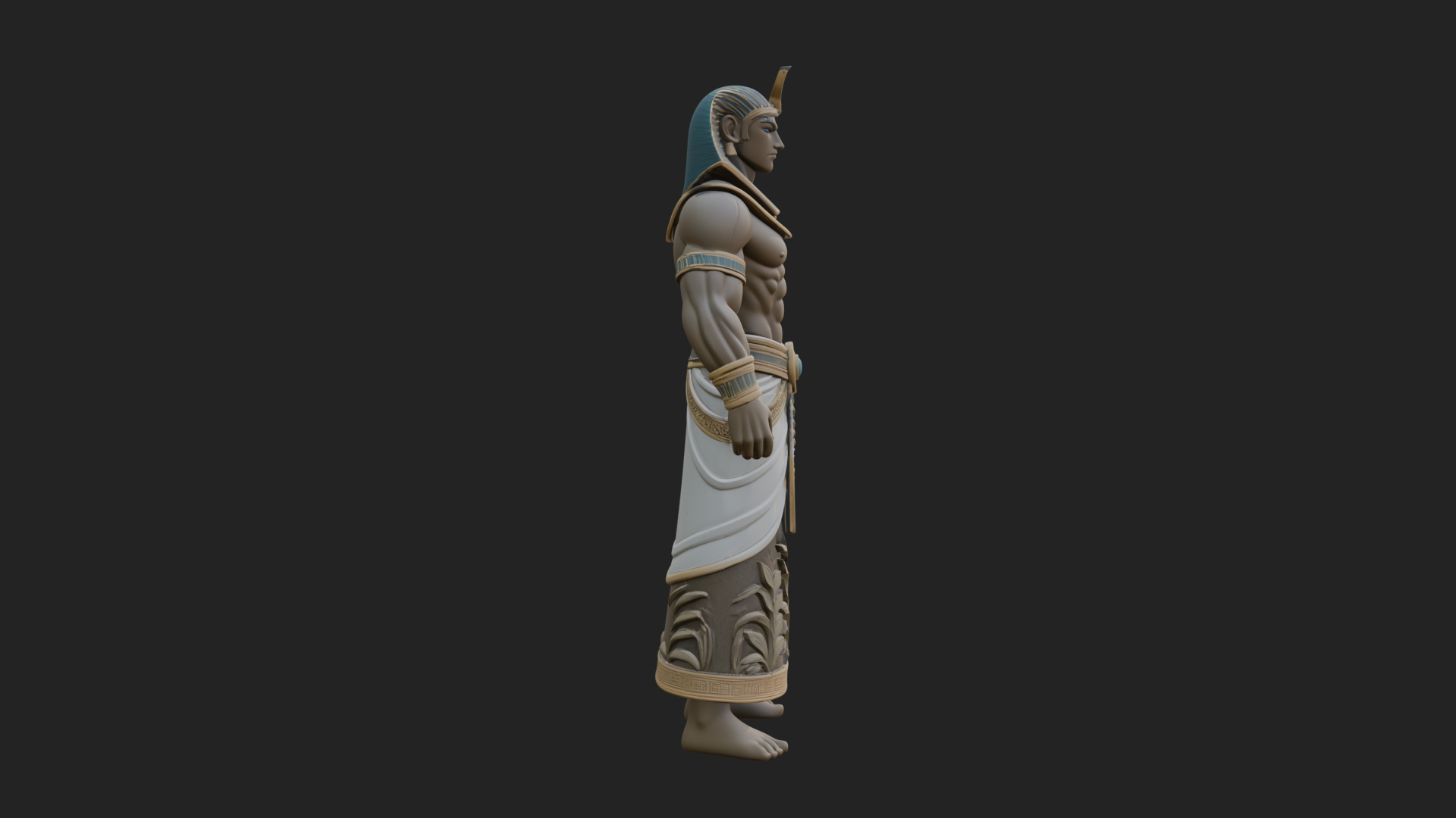 Egyptian Pharaoh Standing Statue Design 19 3D Print Model 3D Model