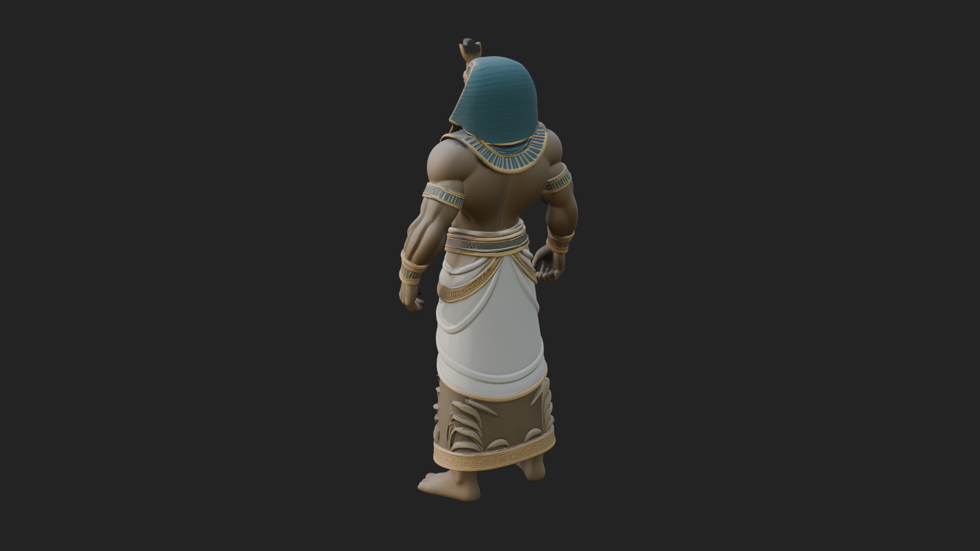 Egyptian Pharaoh Standing Statue Design 19 3D Print Model 3D Model