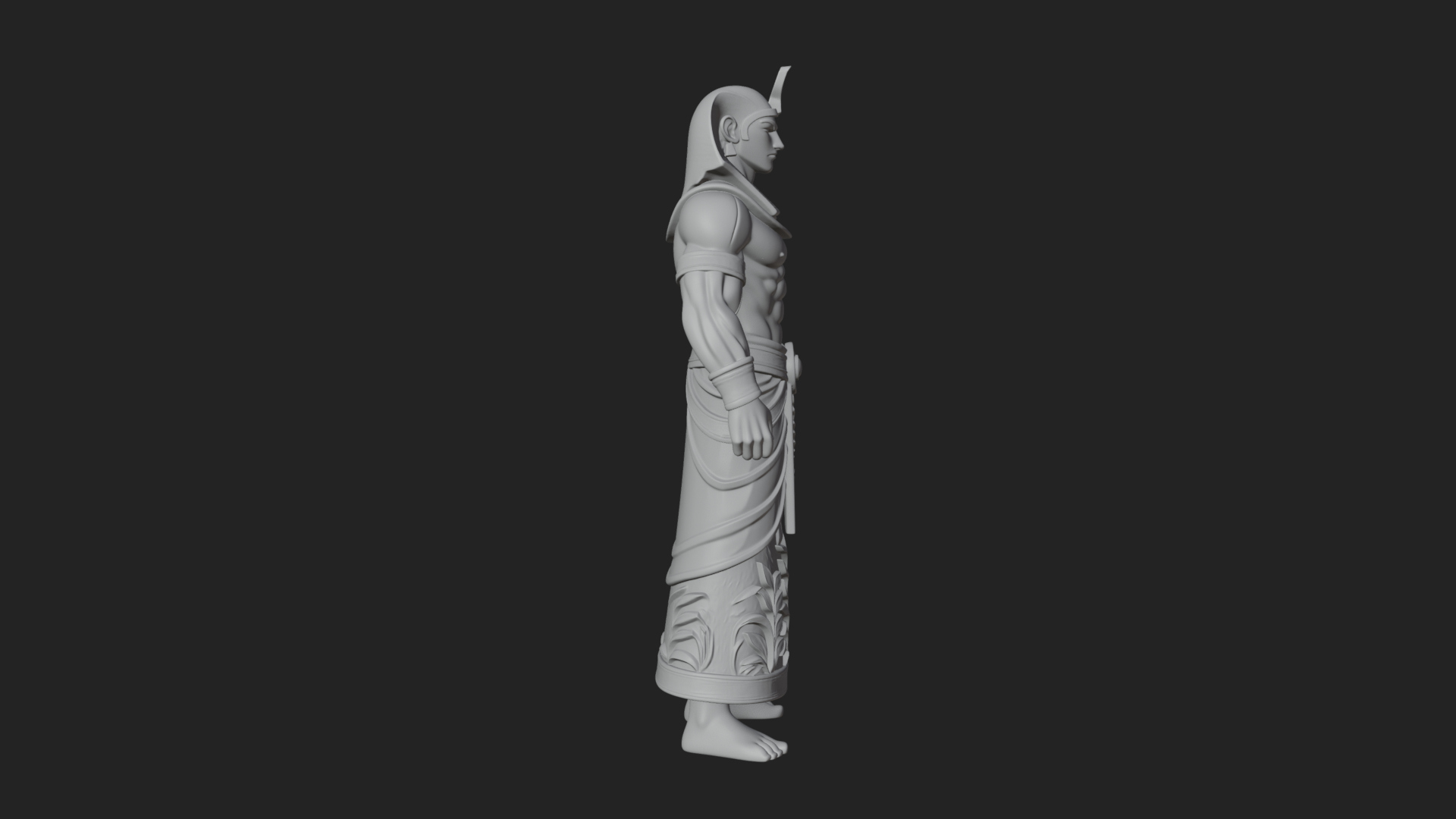 Egyptian Pharaoh Standing Statue Design 19 3D Print Model 3D Model