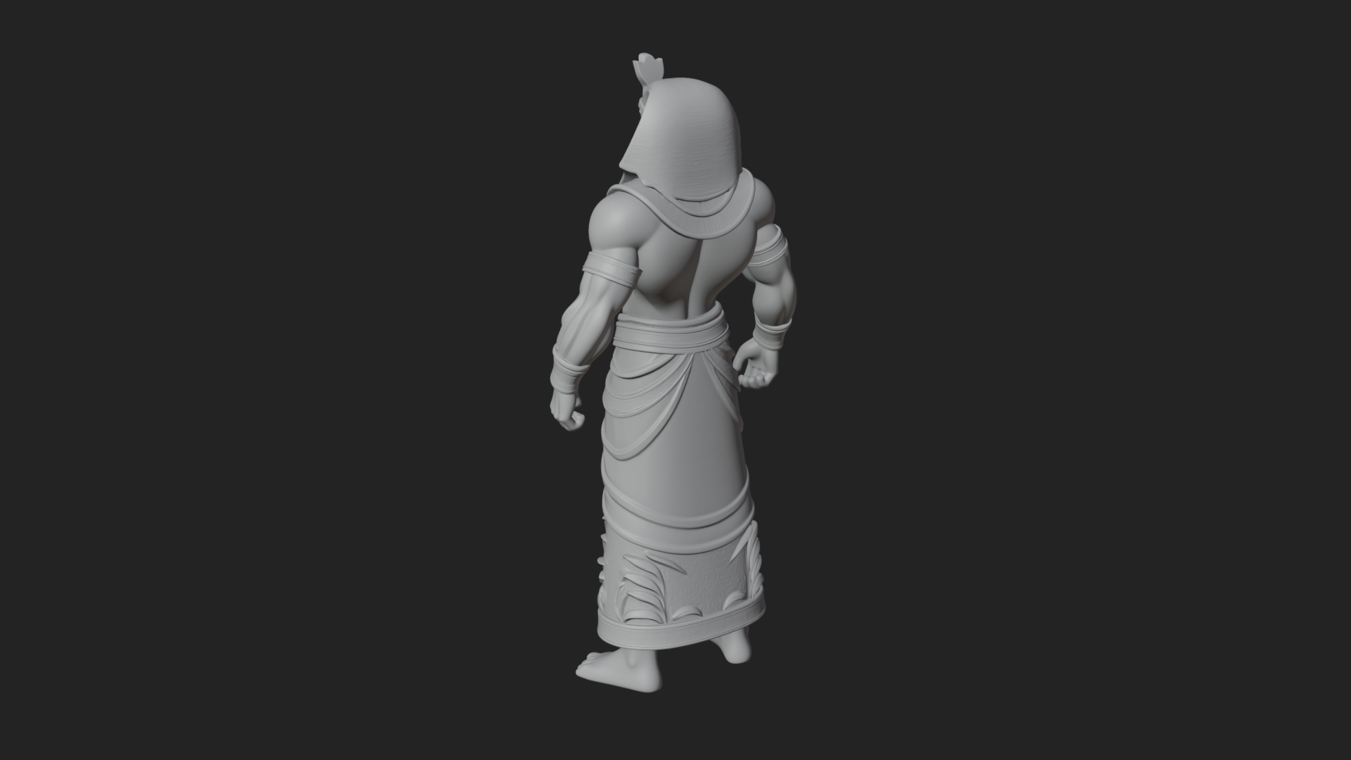Egyptian Pharaoh Standing Statue Design 19 3D Print Model 3D Model