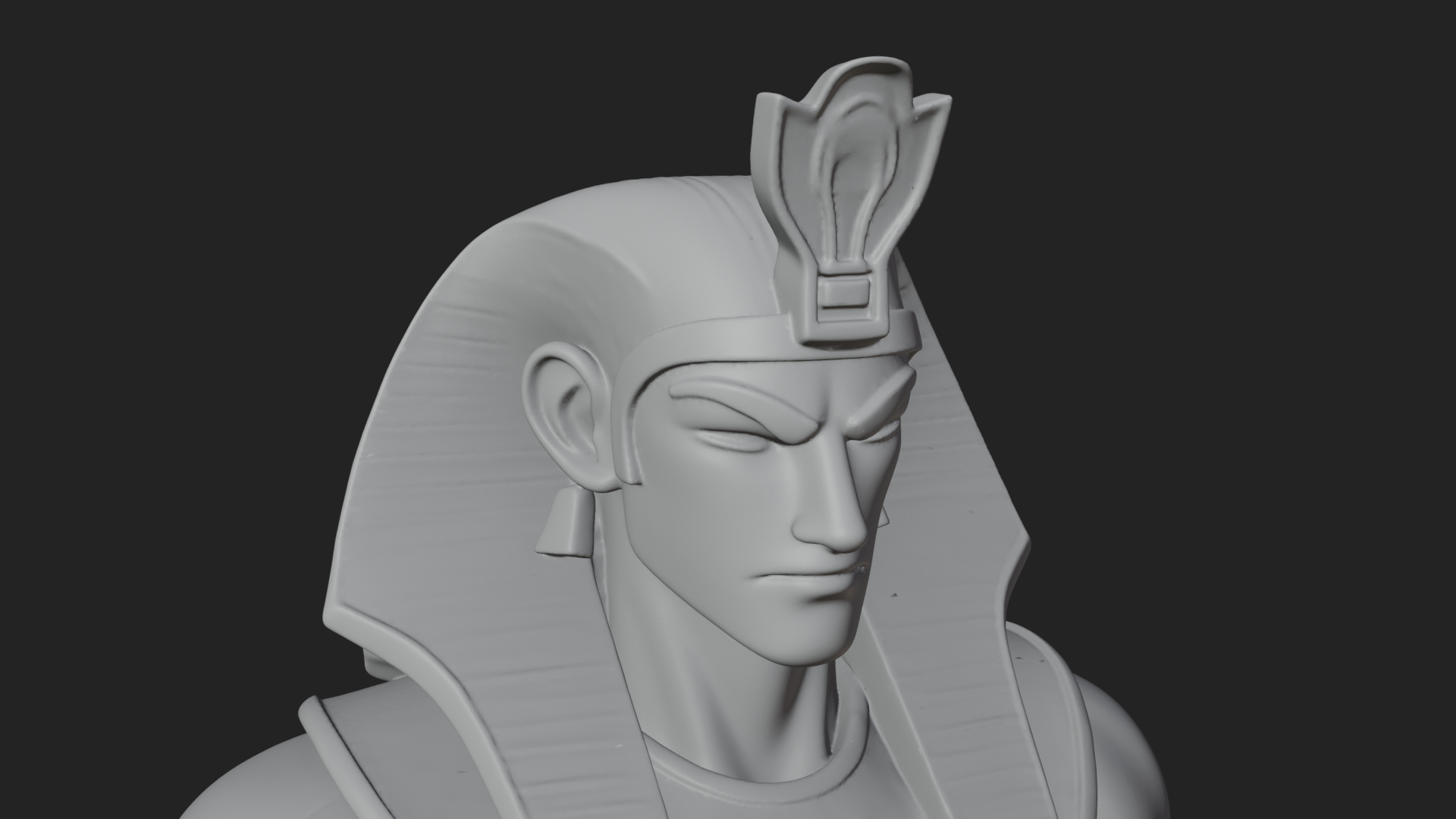 Egyptian Pharaoh Standing Statue Design 19 3D Print Model 3D Model