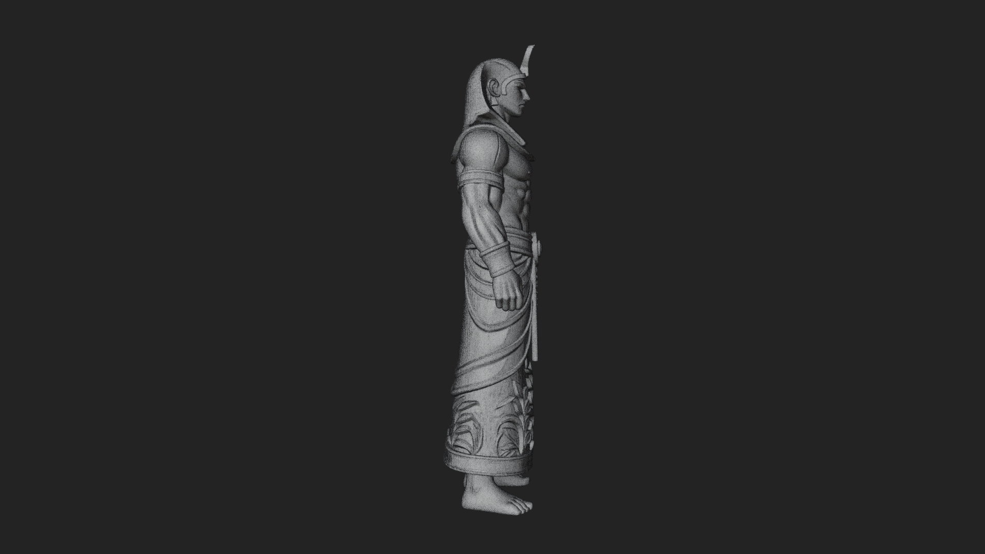 Egyptian Pharaoh Standing Statue Design 19 3D Print Model 3D Model