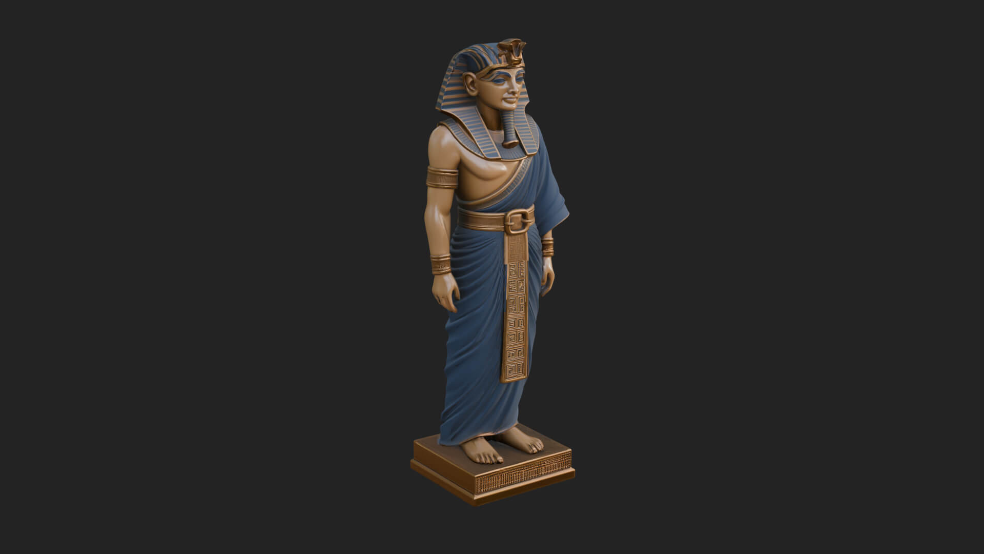 Egyptian Pharaoh Standing Statue Design 20 3D Print Model 3D Model
