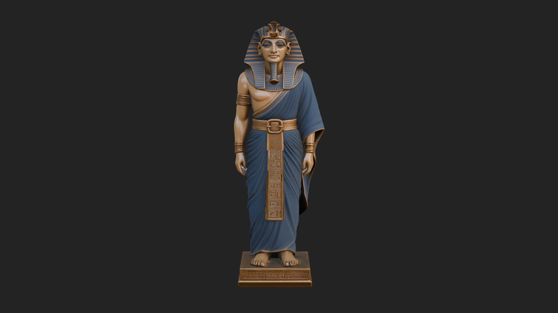 Egyptian Pharaoh Standing Statue Design 20 3D Print Model 3D Model