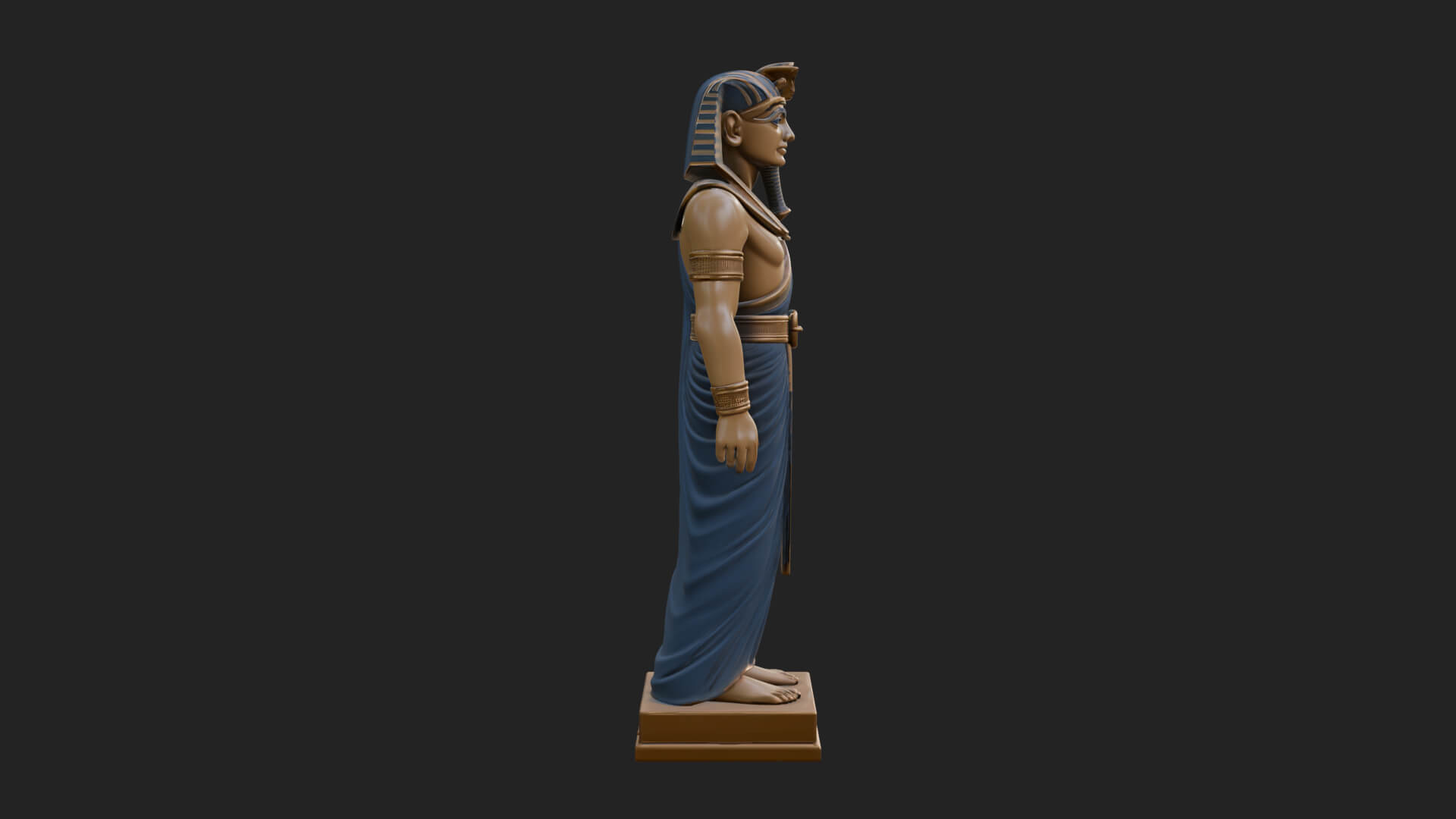Egyptian Pharaoh Standing Statue Design 20 3D Print Model 3D Model