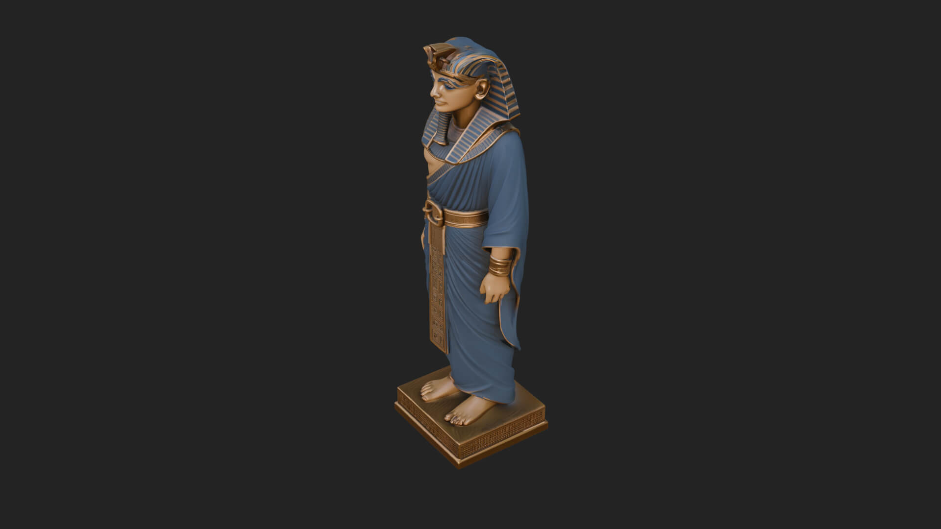 Egyptian Pharaoh Standing Statue Design 20 3D Print Model 3D Model