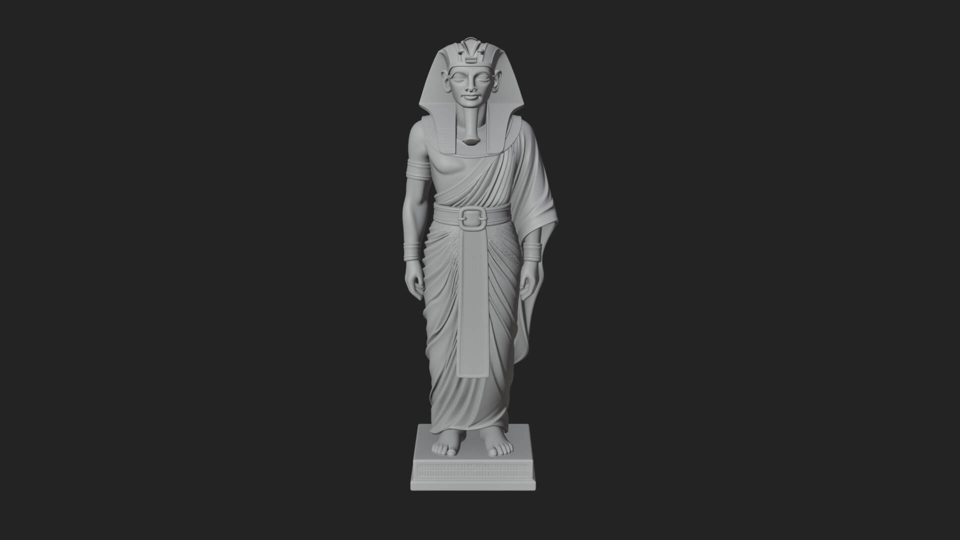 Egyptian Pharaoh Standing Statue Design 20 3D Print Model 3D Model