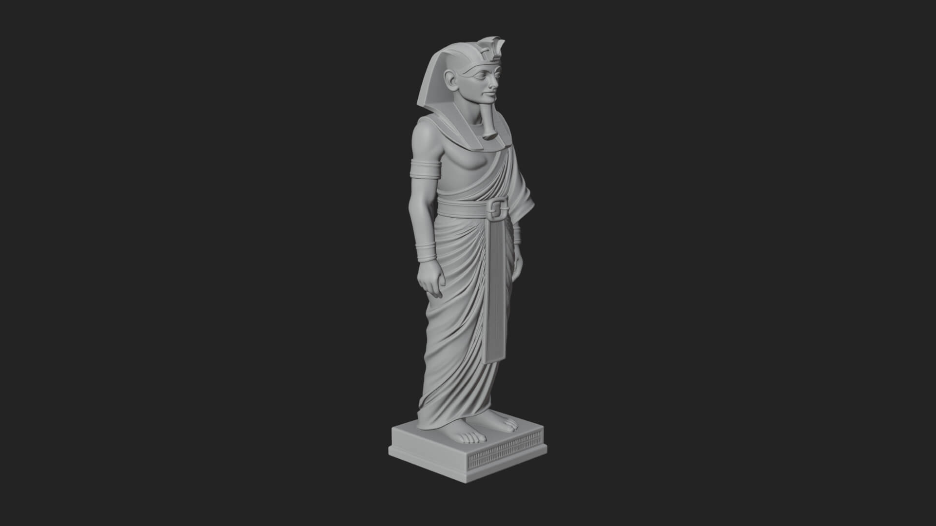 Egyptian Pharaoh Standing Statue Design 20 3D Print Model 3D Model