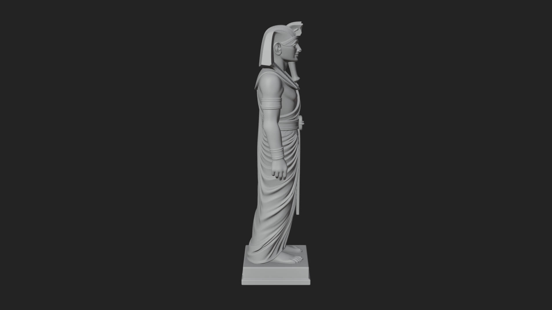 Egyptian Pharaoh Standing Statue Design 20 3D Print Model 3D Model