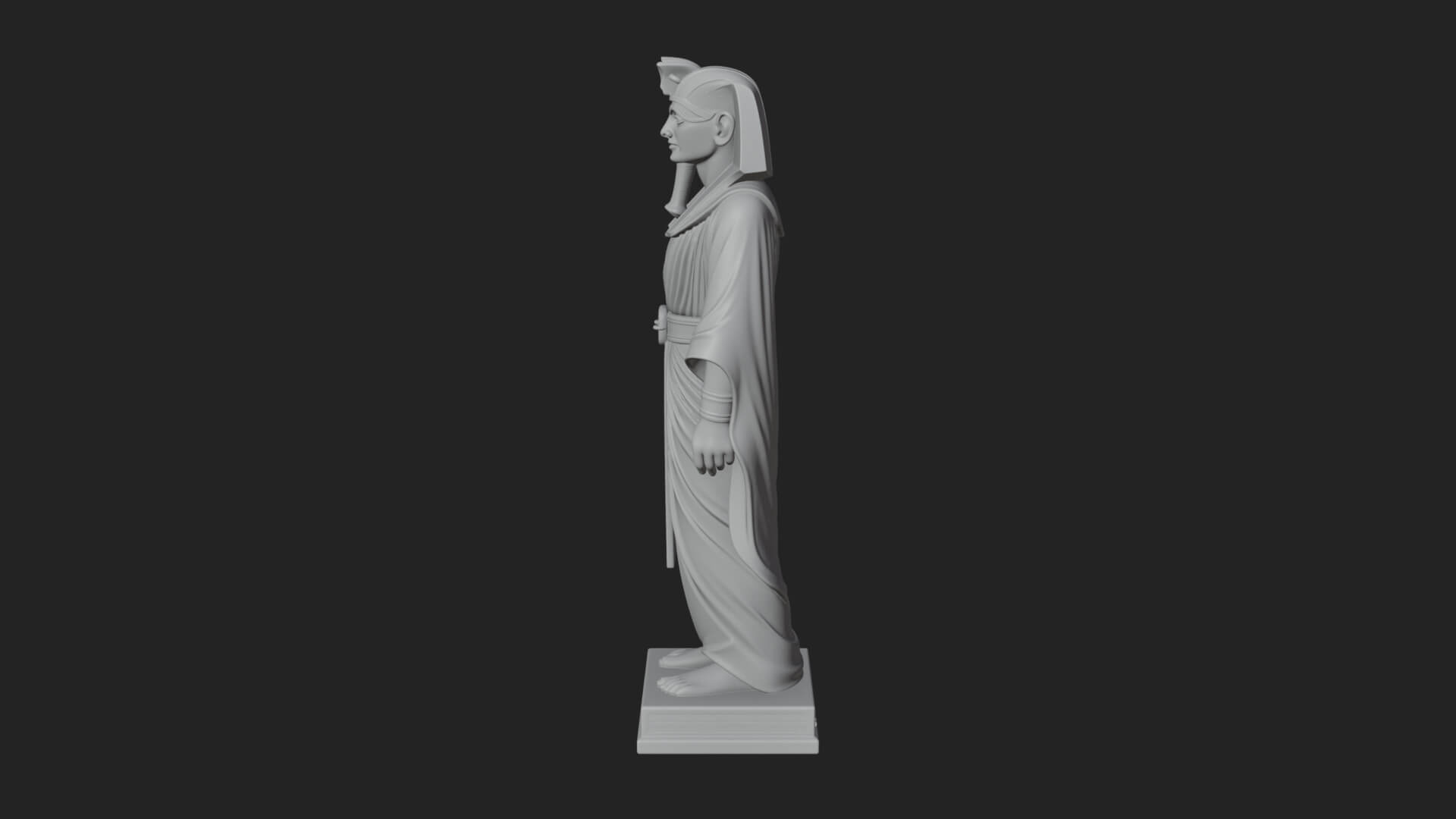 Egyptian Pharaoh Standing Statue Design 20 3D Print Model 3D Model