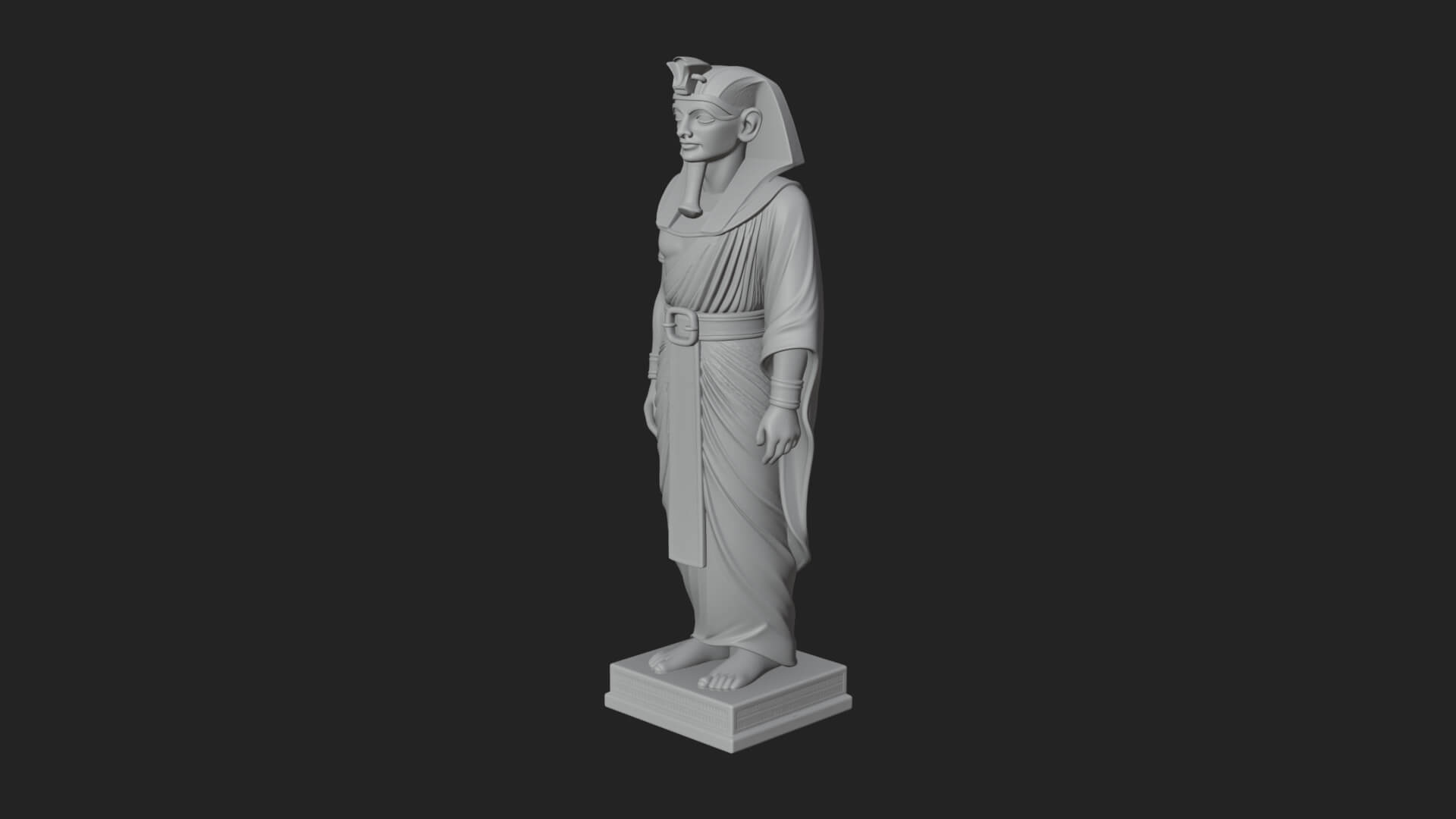 Egyptian Pharaoh Standing Statue Design 20 3D Print Model 3D Model