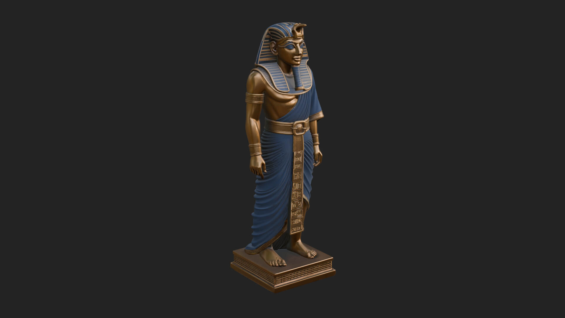 Egyptian Pharaoh Standing Statue Design 21 3D Print Model 3D Model