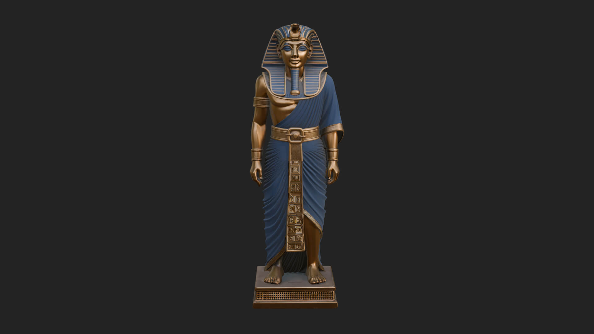 Egyptian Pharaoh Standing Statue Design 21 3D Print Model 3D Model