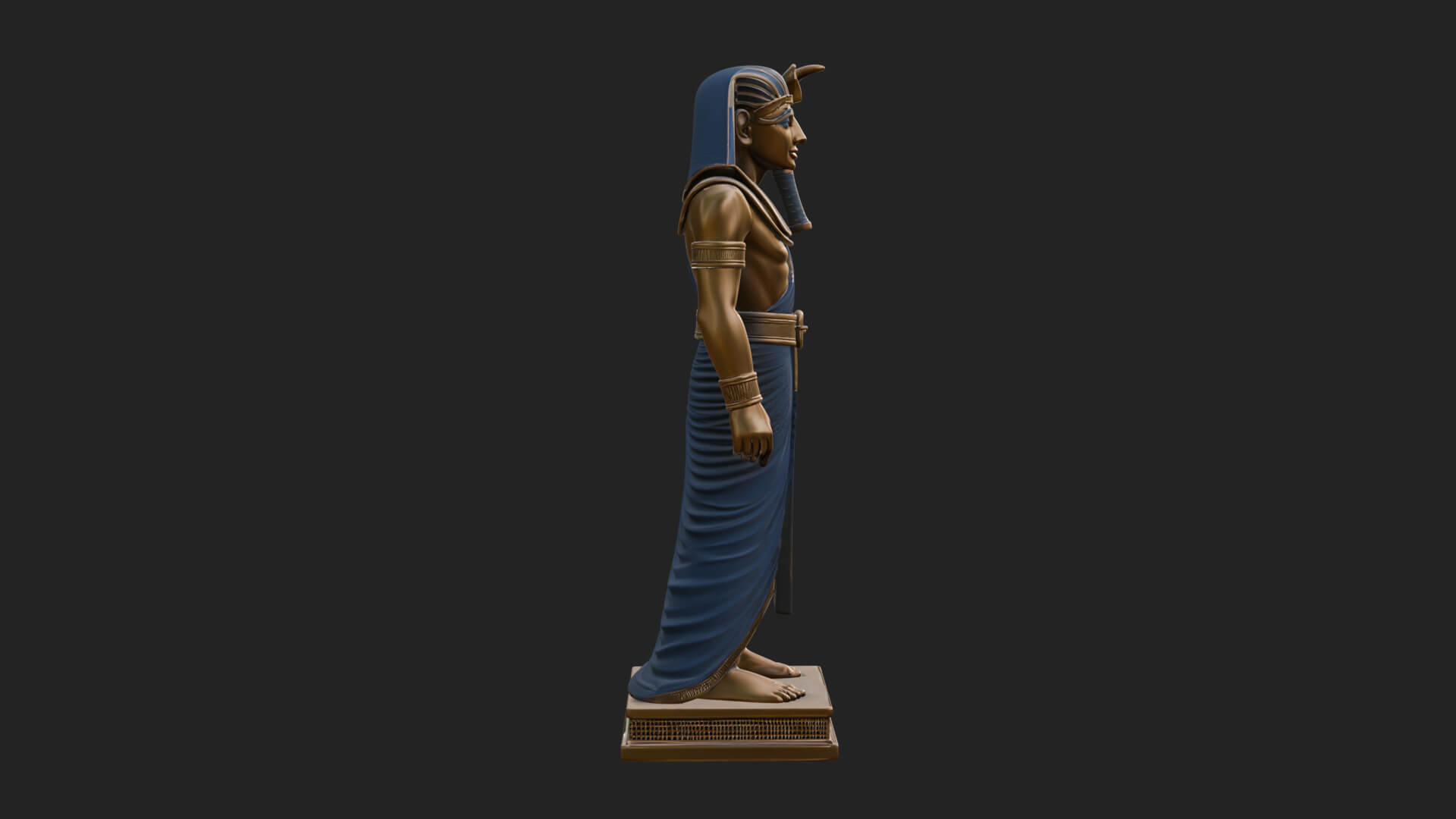 Egyptian Pharaoh Standing Statue Design 21 3D Print Model 3D Model