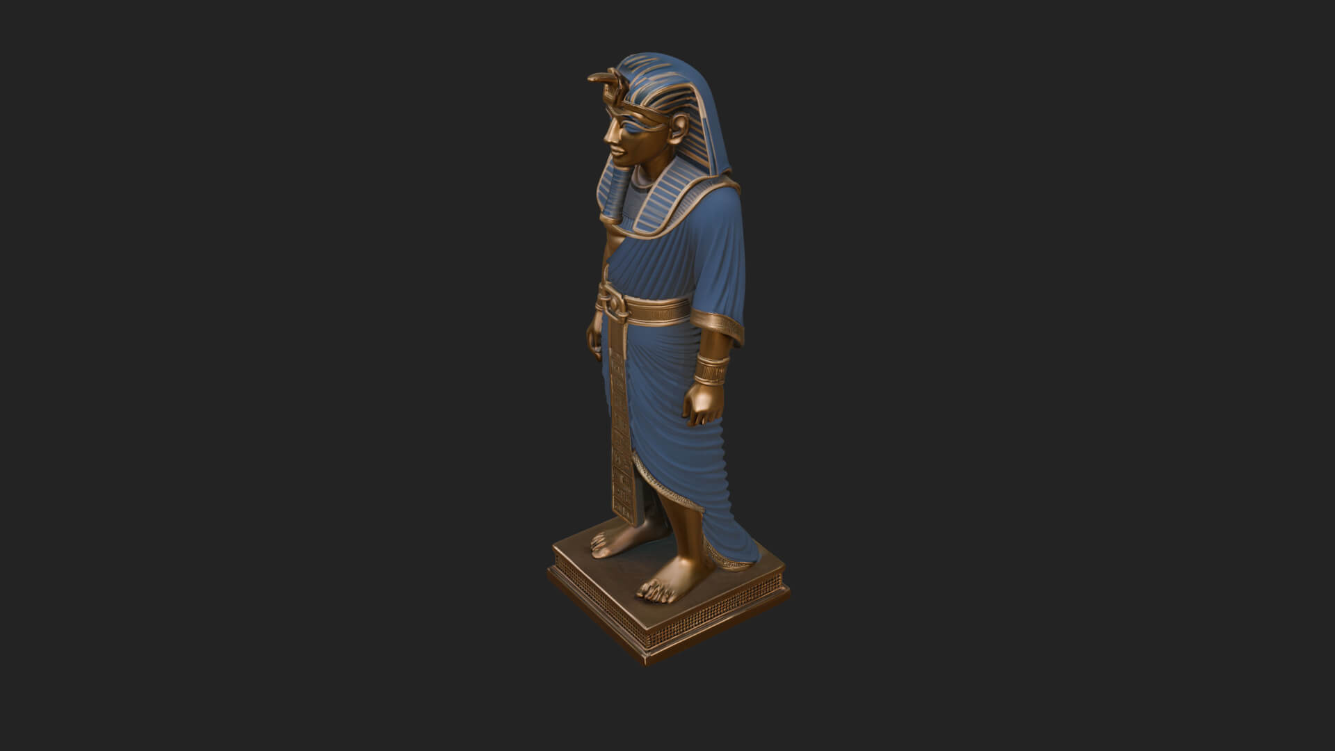 Egyptian Pharaoh Standing Statue Design 21 3D Print Model 3D Model