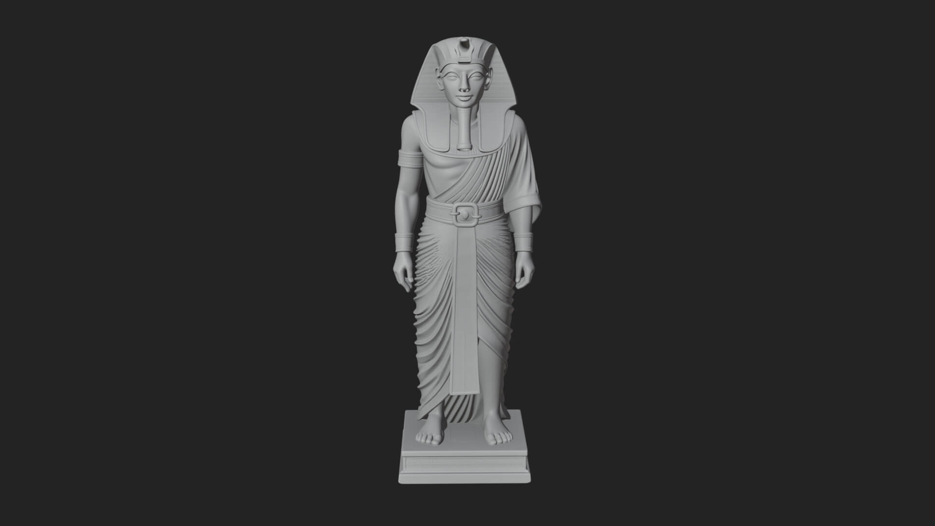 Egyptian Pharaoh Standing Statue Design 21 3D Print Model 3D Model