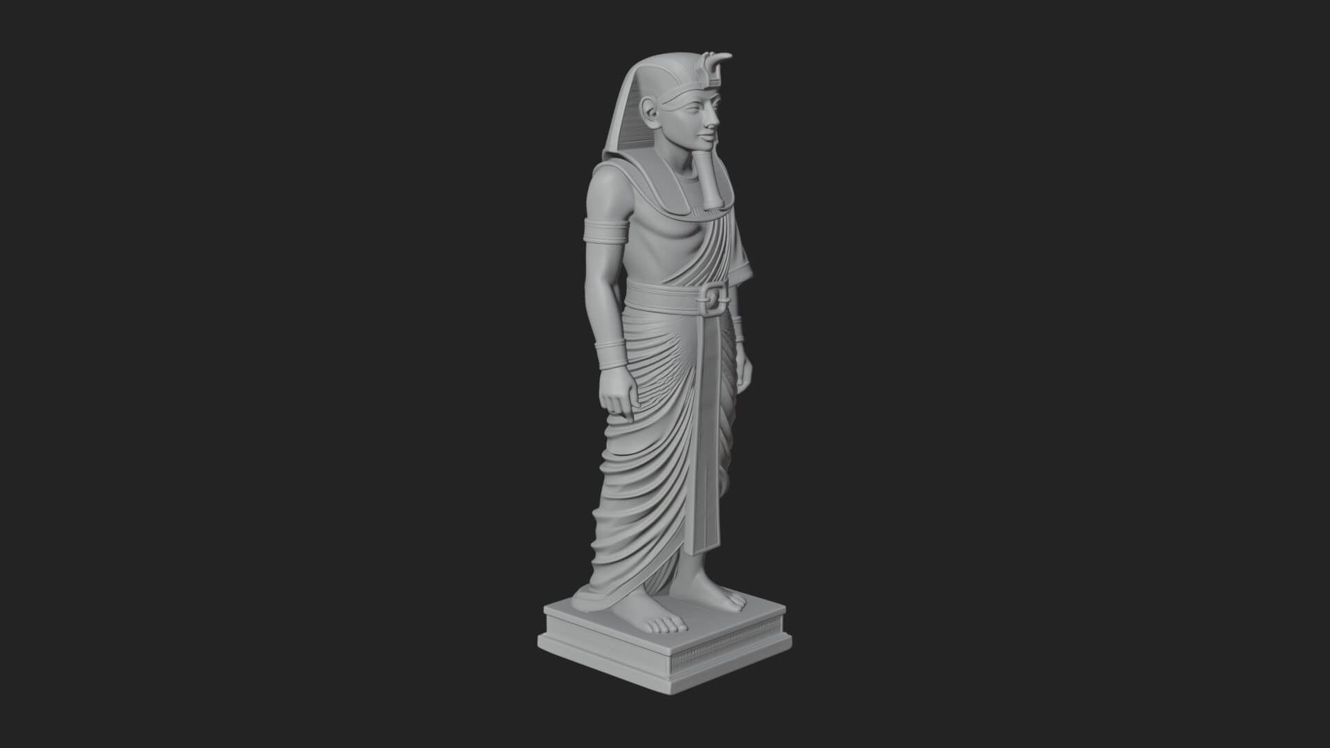 Egyptian Pharaoh Standing Statue Design 21 3D Print Model 3D Model