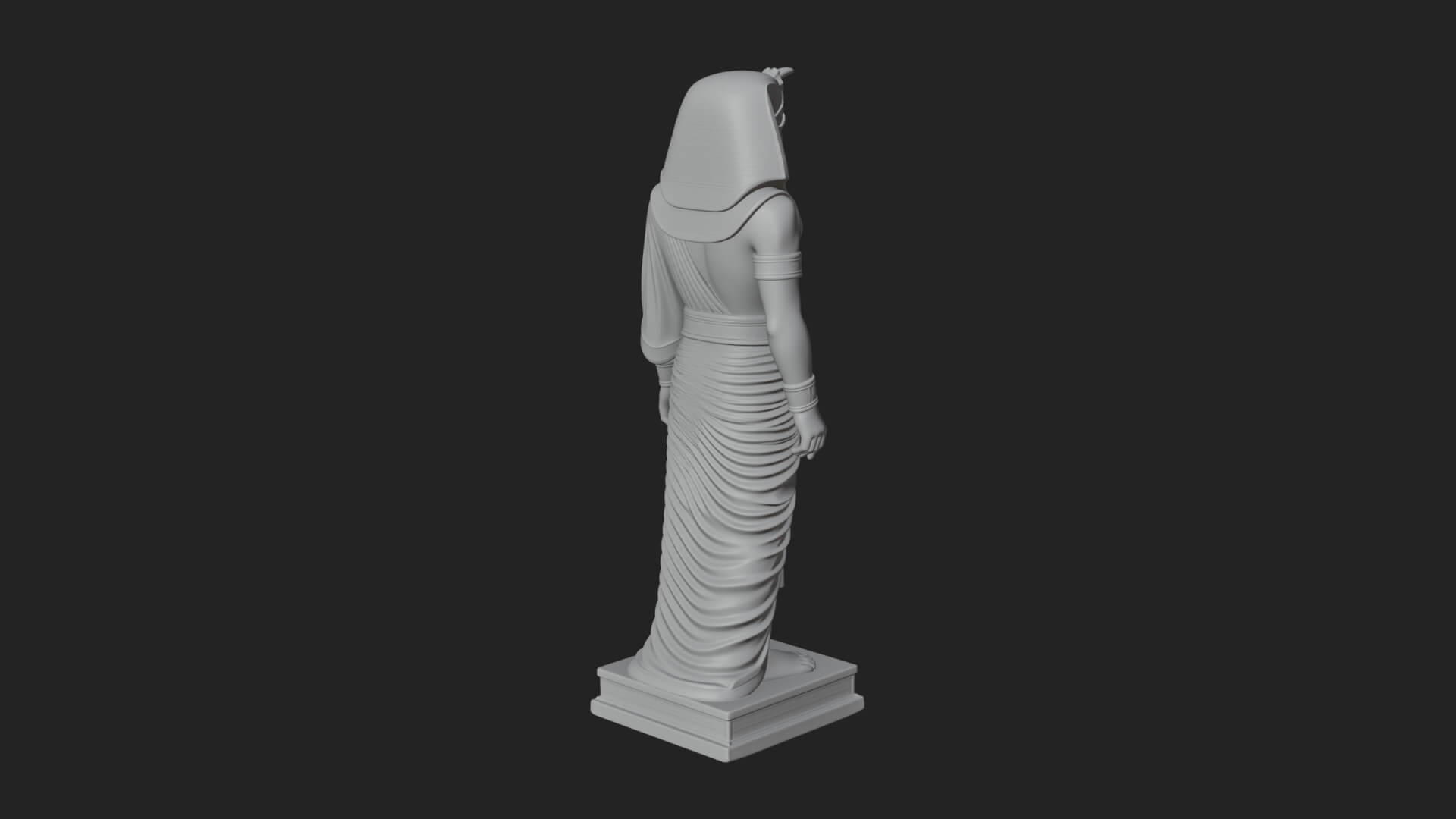 Egyptian Pharaoh Standing Statue Design 21 3D Print Model 3D Model