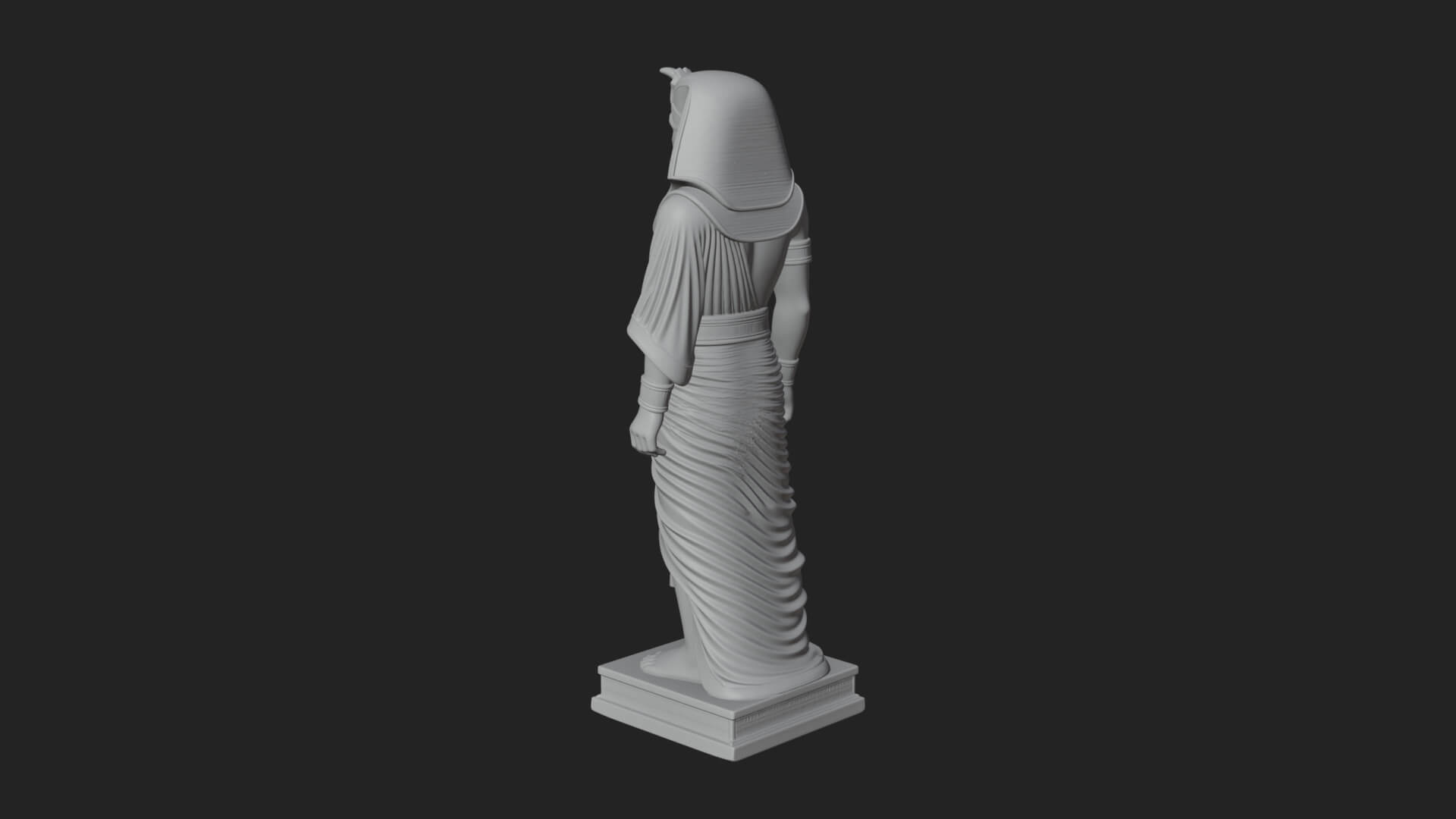 Egyptian Pharaoh Standing Statue Design 21 3D Print Model 3D Model