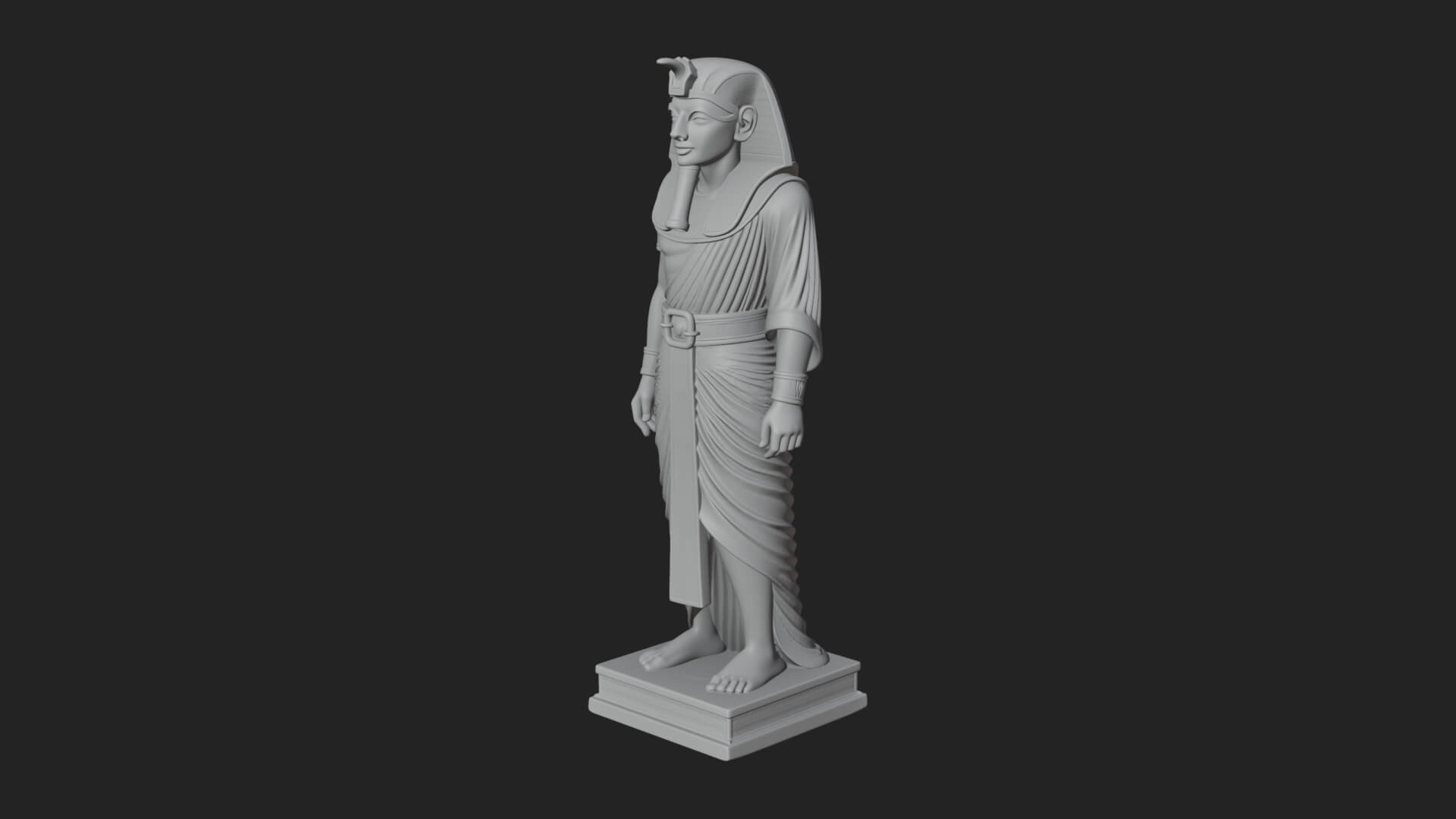 Egyptian Pharaoh Standing Statue Design 21 3D Print Model 3D Model