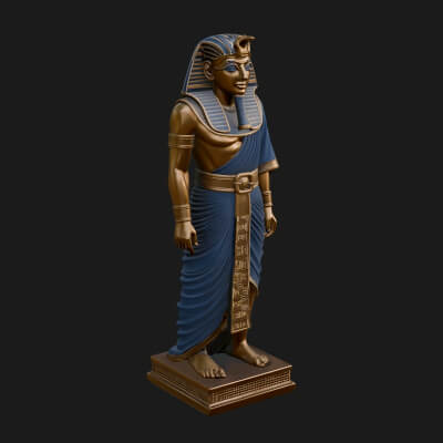 Egyptian Pharaoh Standing Statue Design 21 3D Print Model